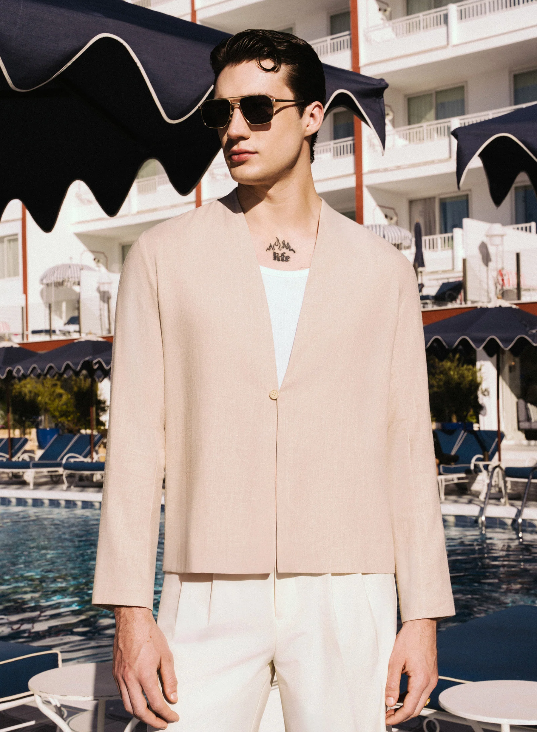 Ivory Linen Kimono Shirt - Image 2