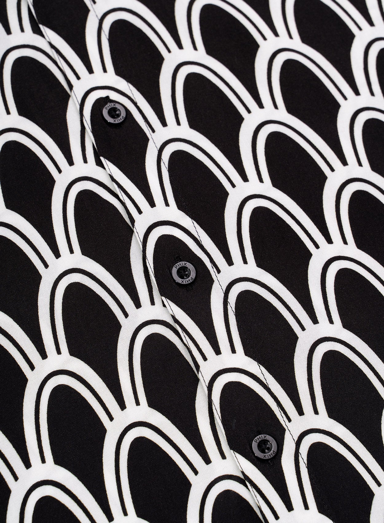 Black Art Deco Arch Geometric Viscose Shirt - Image 3
