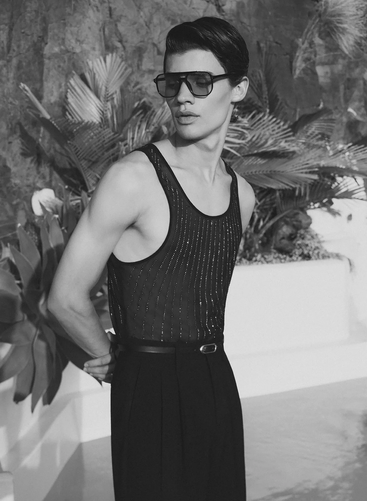 Black Chiffon Sequin Vest - Image 6