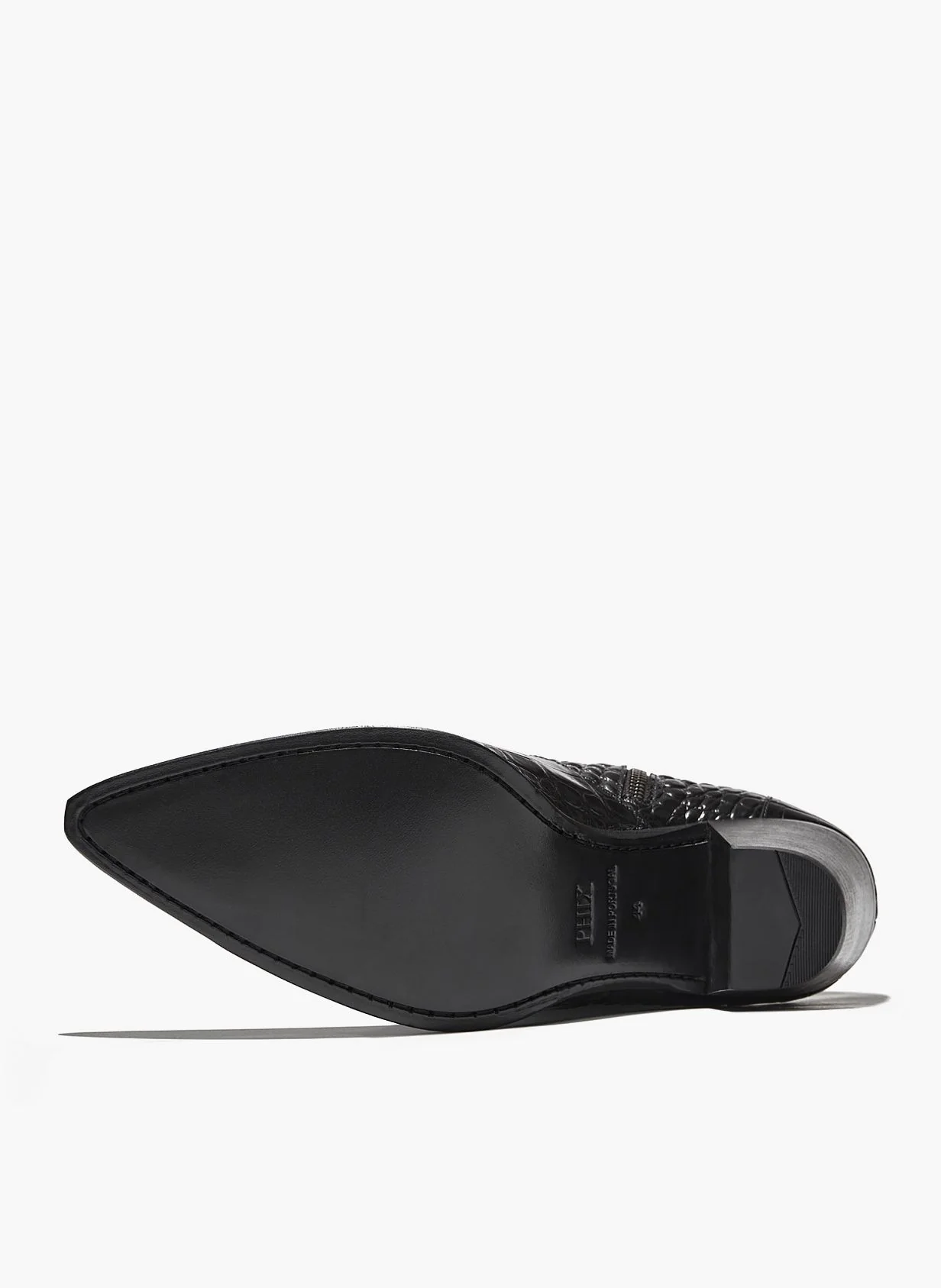 Angie Black Croc Effect 60MM Leather Boot - Image 5