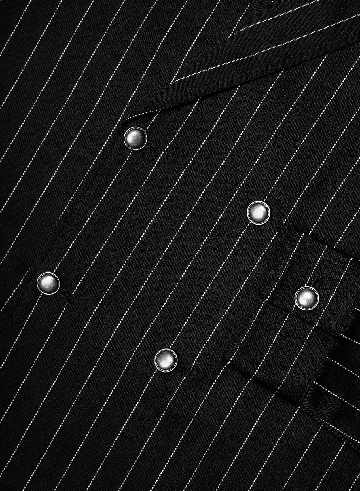 Black Double Breasted Pinstripe Shirt - Image 3