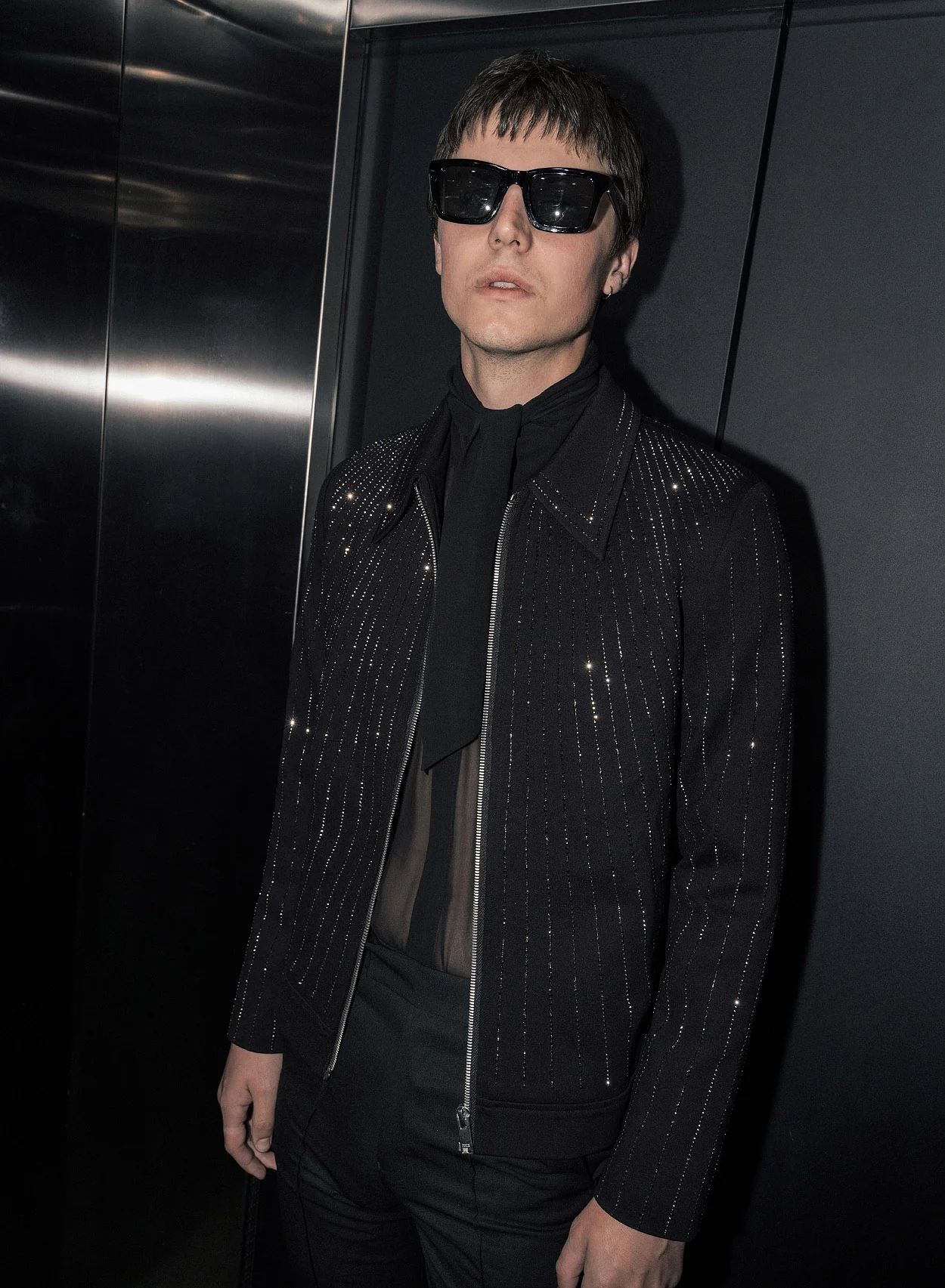 Black Embellished Sequin Jacket - Image 6