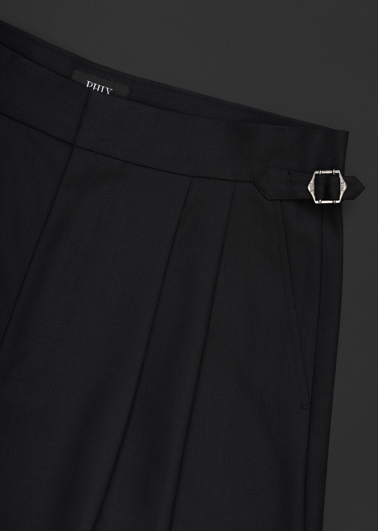 Black Barrel High Waisted Side Buckle Leg Trousers - Image 4