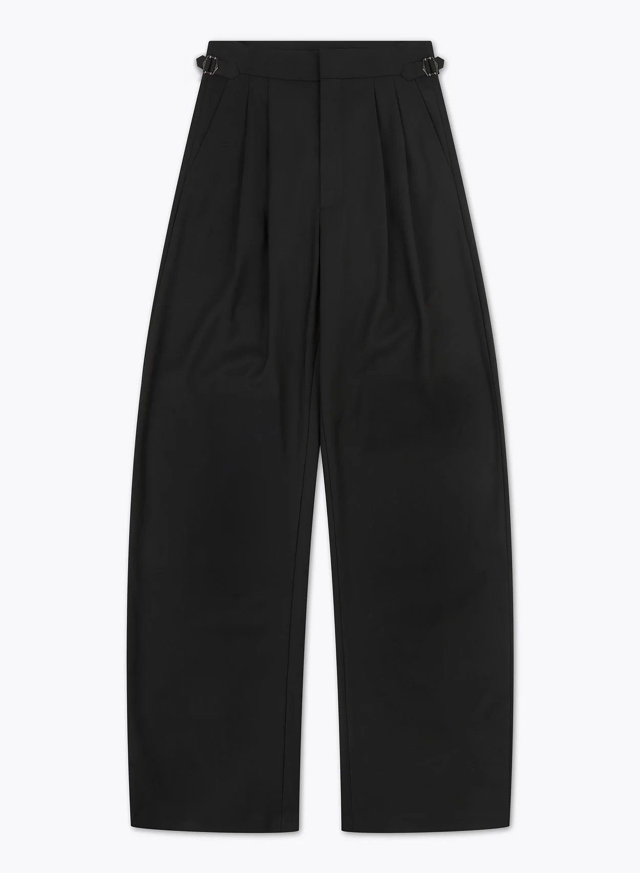 Black Barrel High Waisted Side Buckle Leg Trousers - Image 7