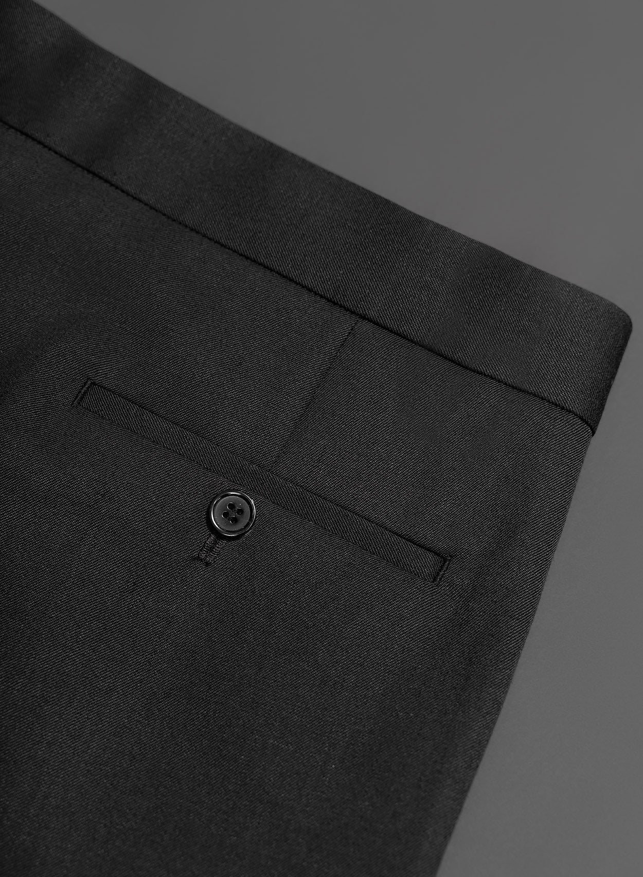 Black Side Buckle Wool Flare Trousers - Image 6