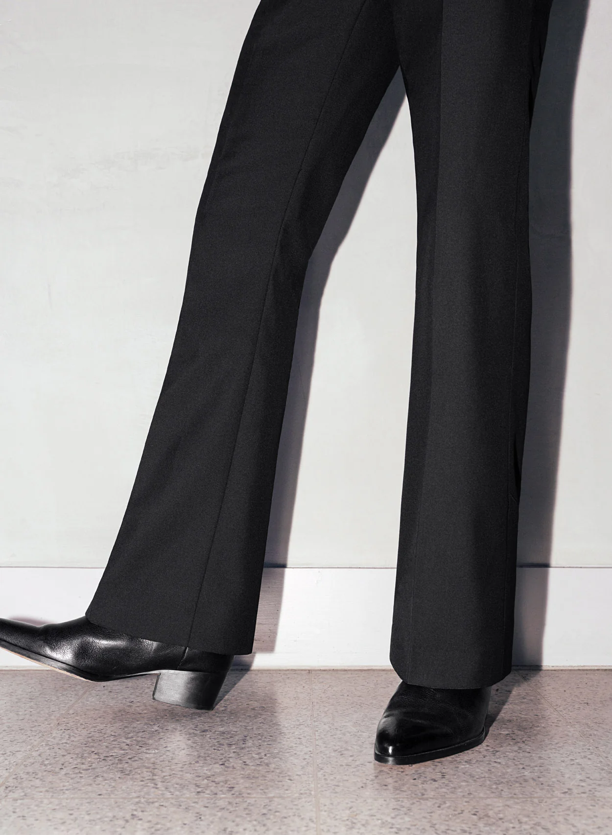 Black Wool Pin Belt Flare - Image 3