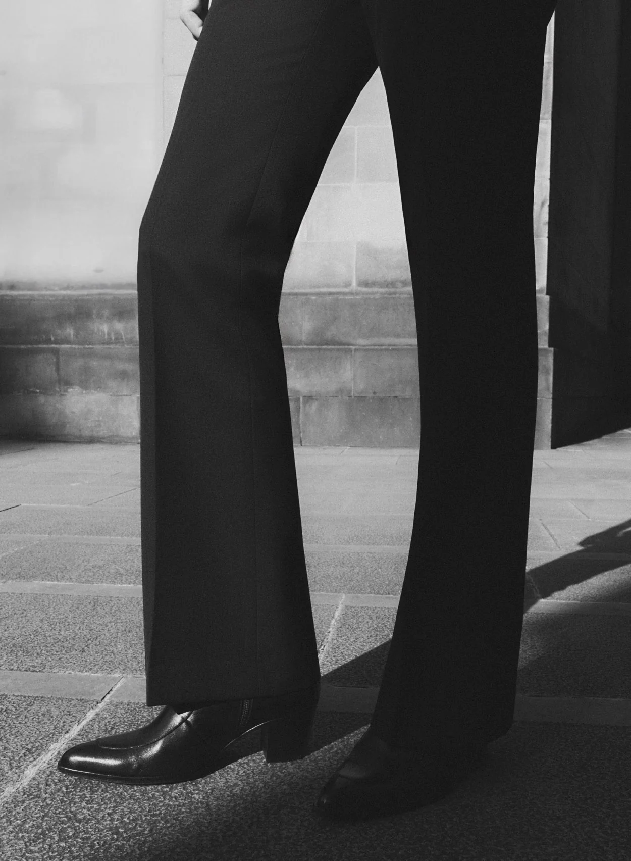 Black Wool Pin Belt Flare - Image 5