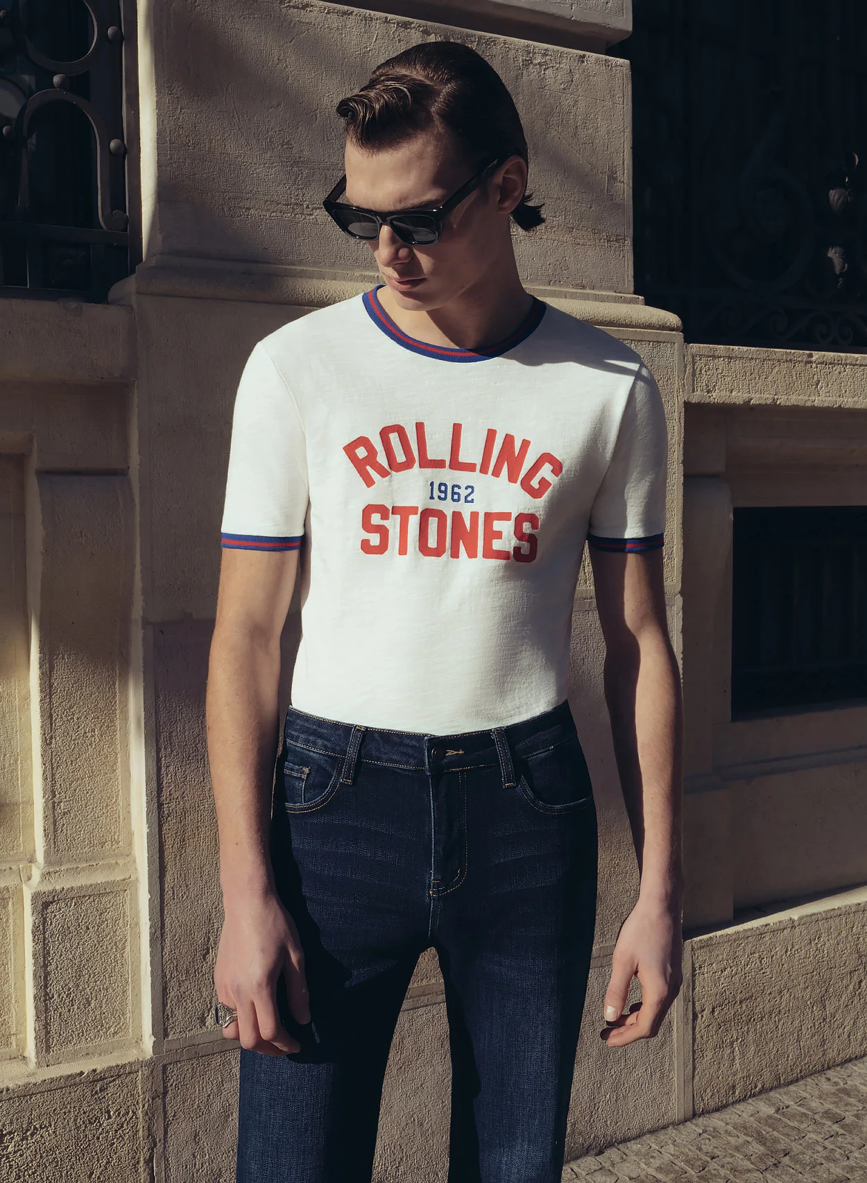Blue Indigo Denim Distressed Effect Flare Jeans - Image 3