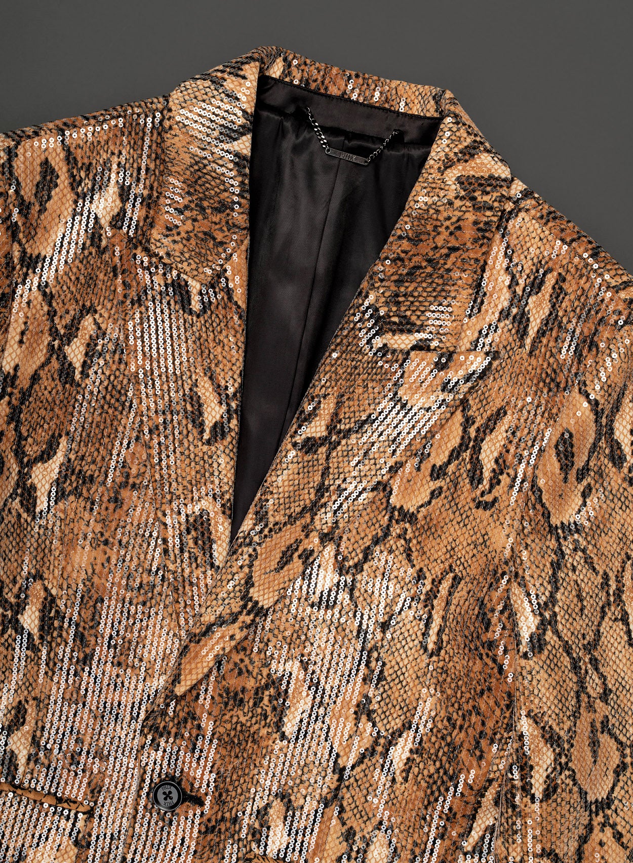 Brown Snake Effect Sequin Blazer - Image 8