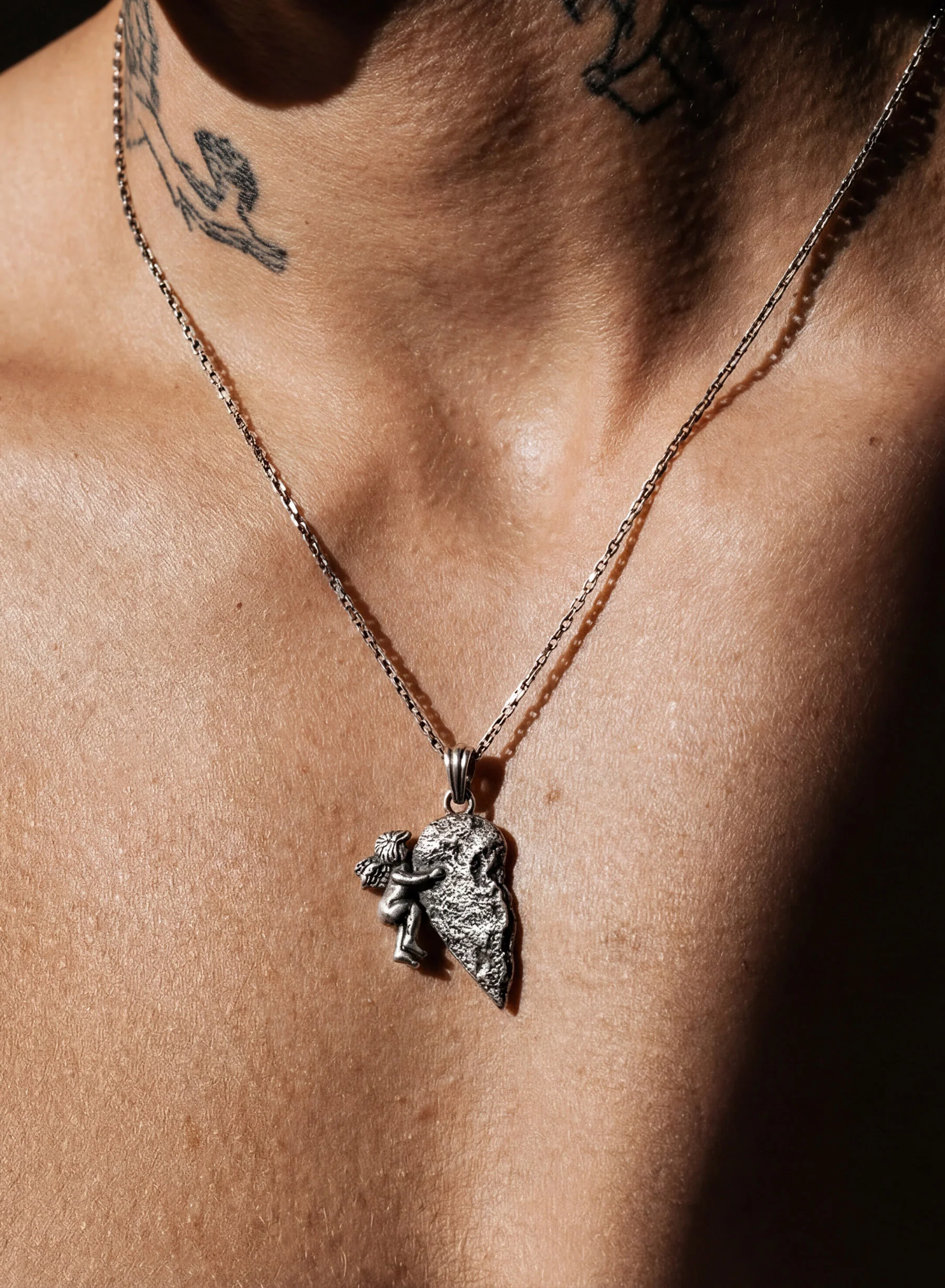 Silver Twin Hearts Lovers Pendant - Image 2