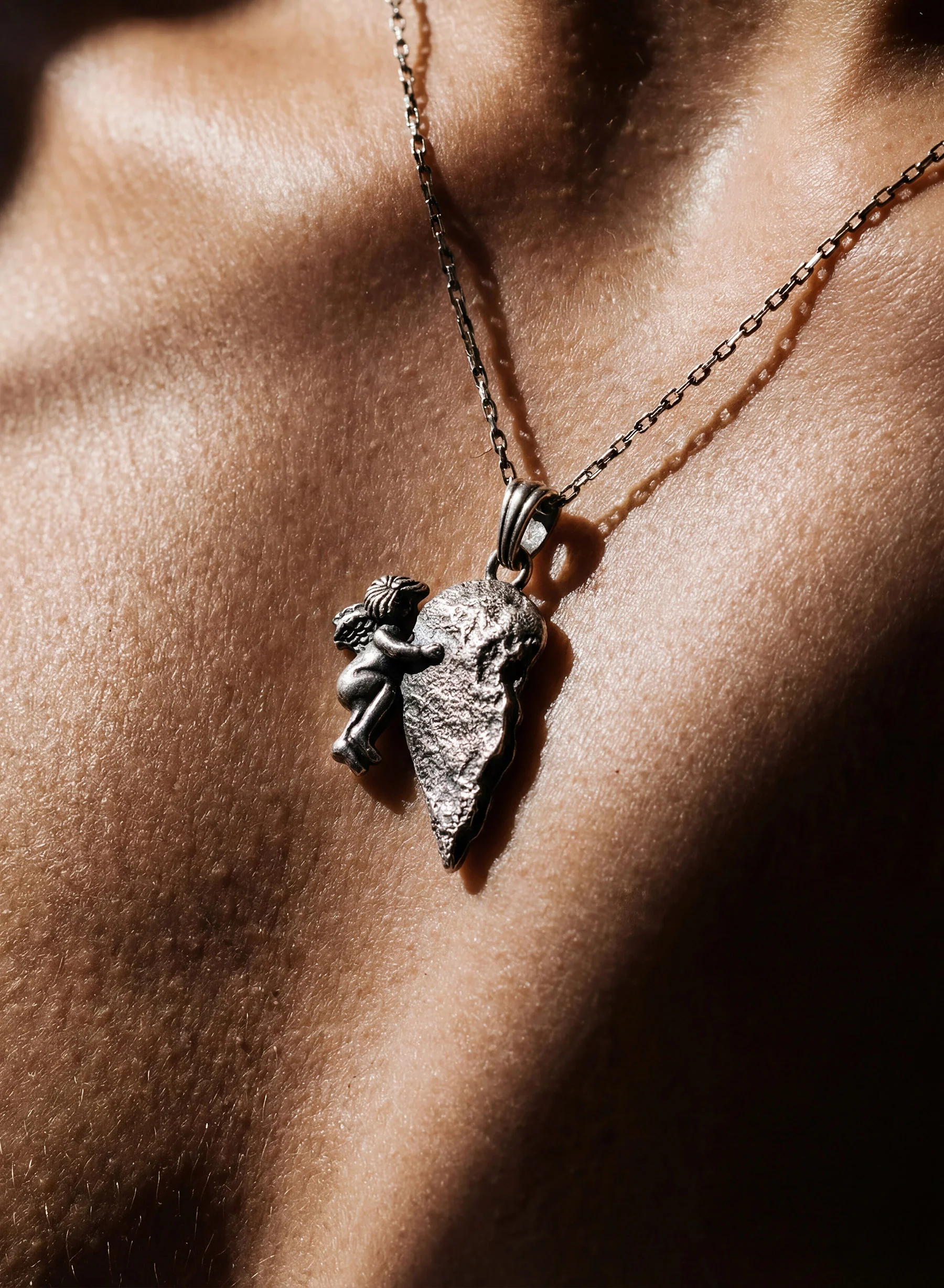 Silver Twin Hearts Lovers Pendant - Image 3