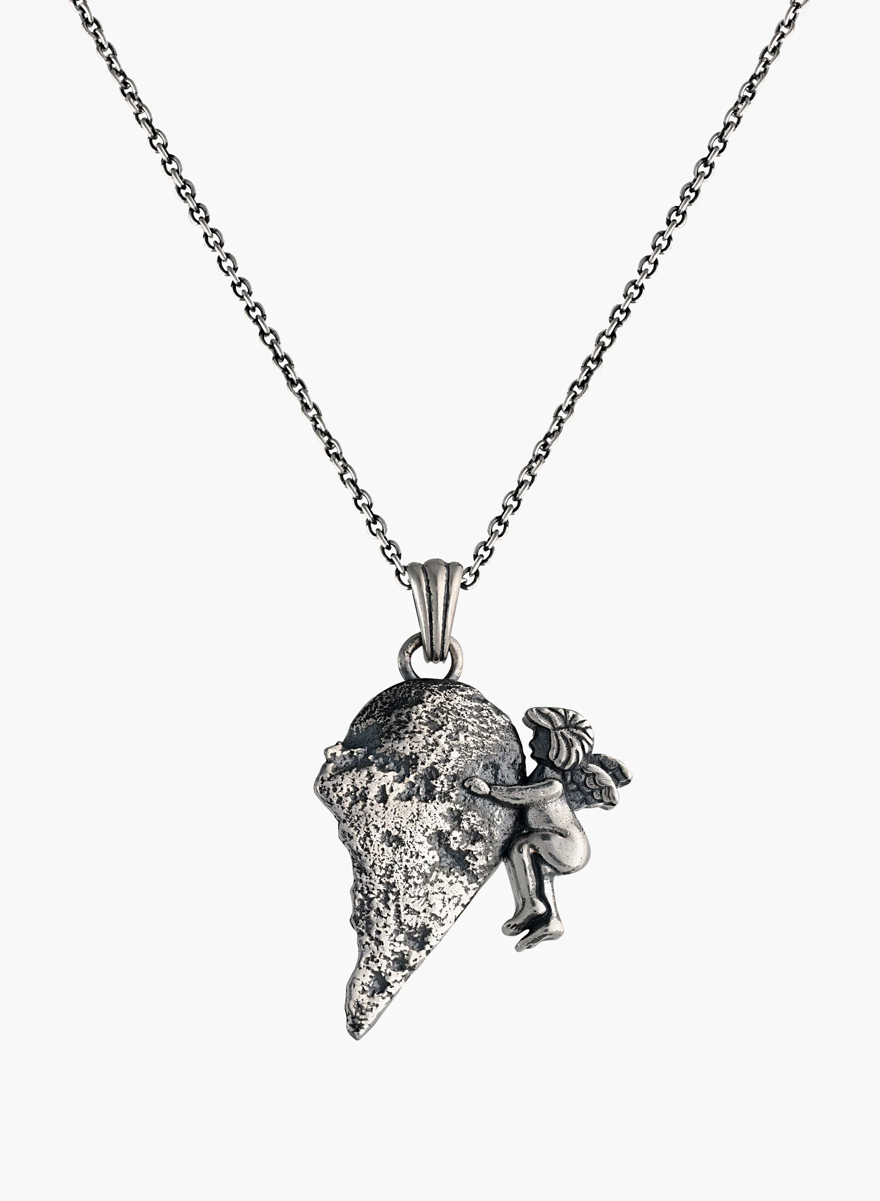 Silver Twin Hearts Lovers Pendant - Image 4