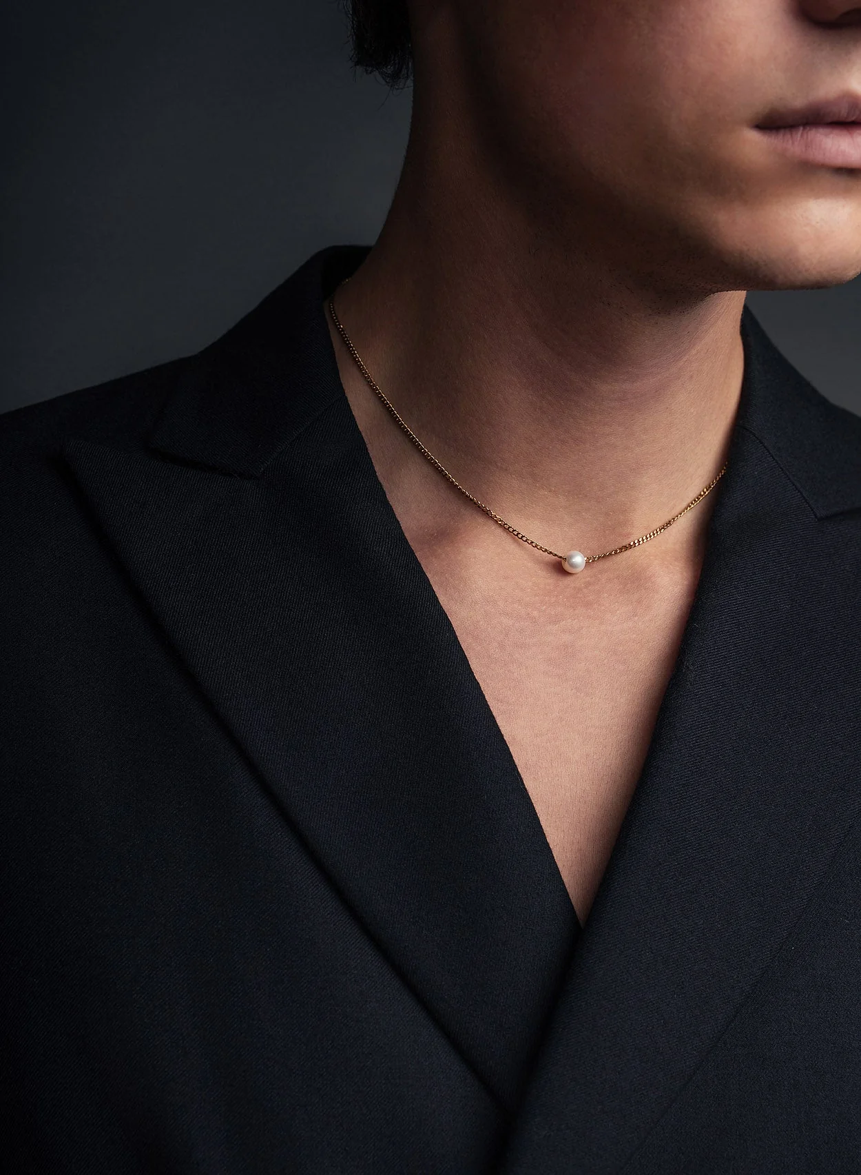 Real Pearl 2mm Gold Chain Necklace - Image 3