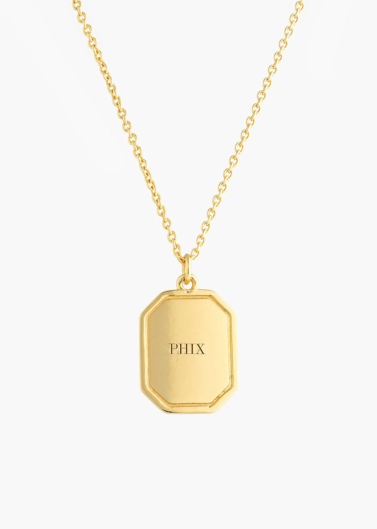 Gold Octagon Pendant Necklace - Image 3