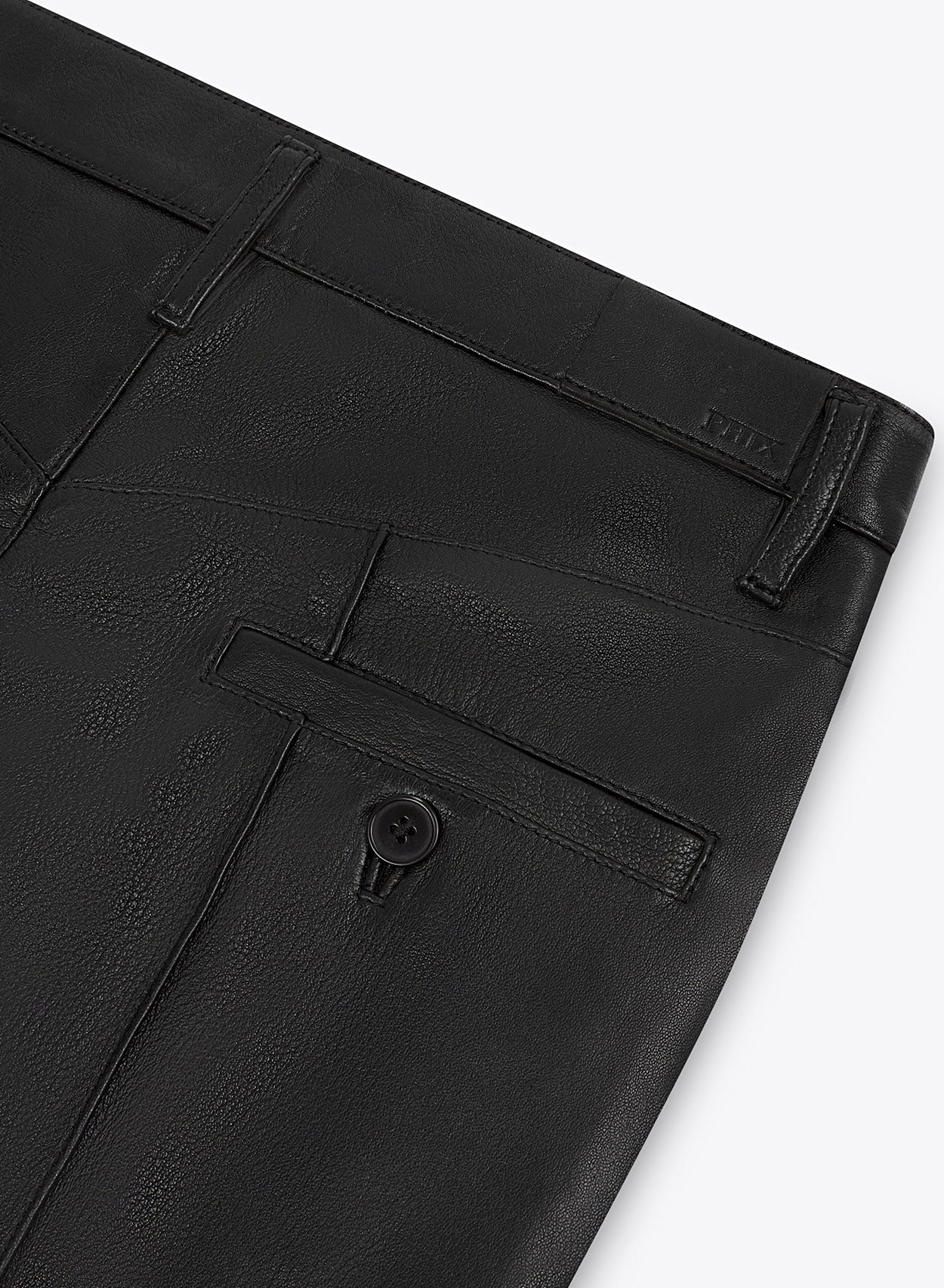 High Waisted Pin Tuck Slim Fit Flare Leather Trousers - Image 5