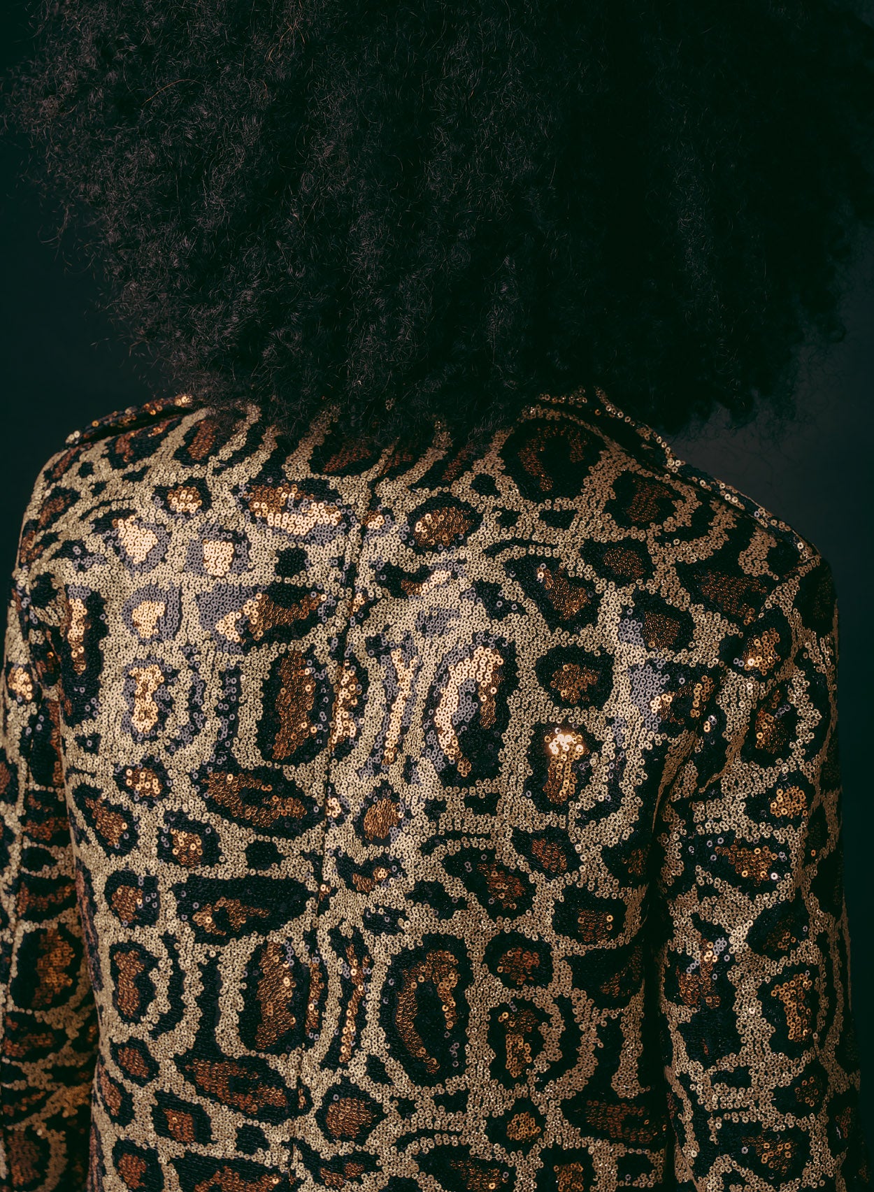 Leopard Sequin Biker Jacket - Image 4