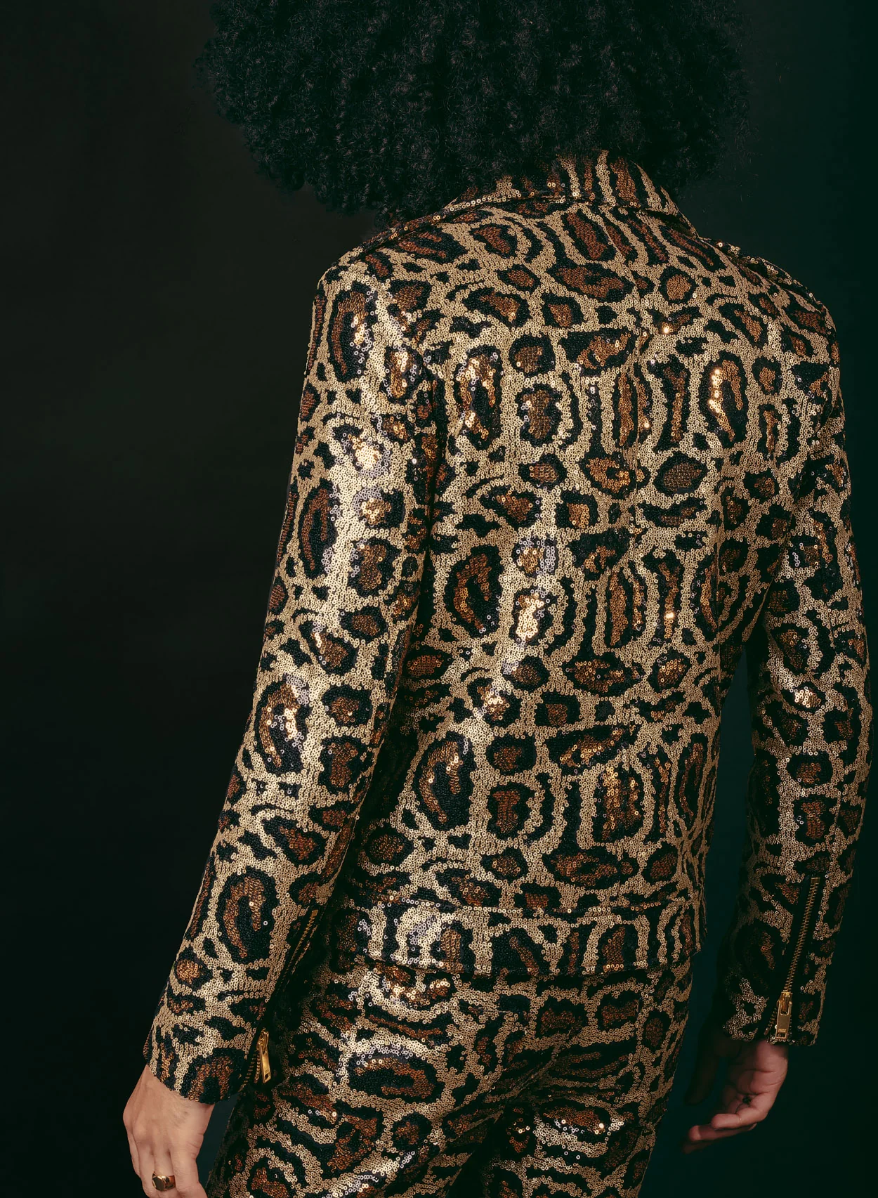 Leopard Sequin Biker Jacket - Image 5