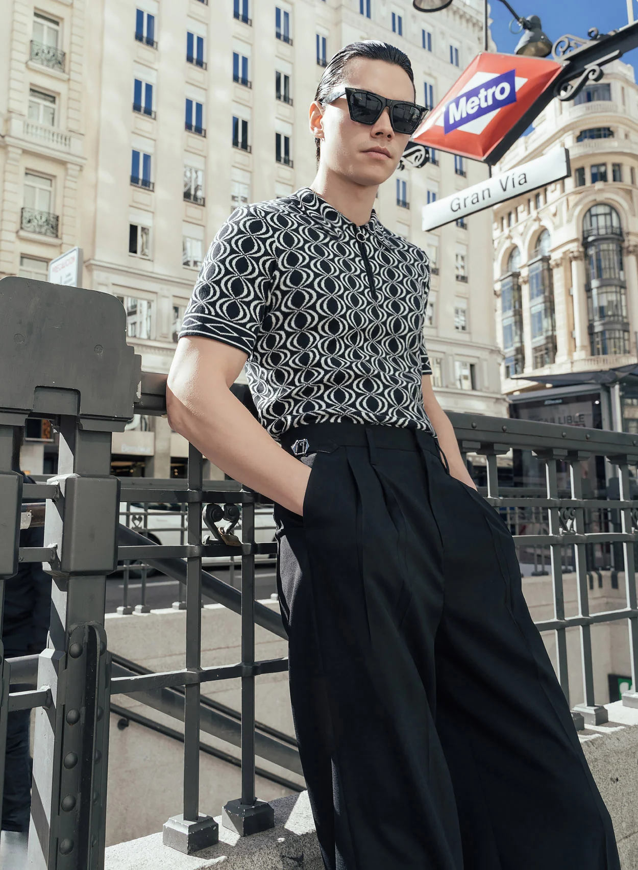 Black High Waisted Side Buckle Flare Trousers - Image 4