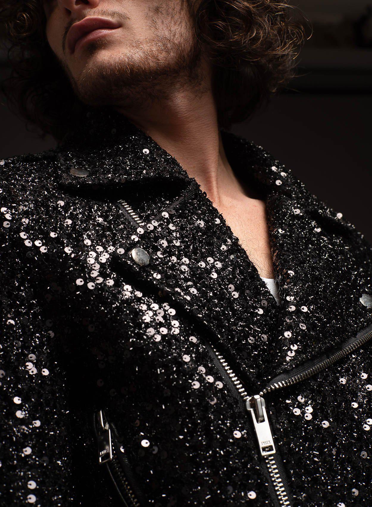 Sequin Biker Jacket - Image 5