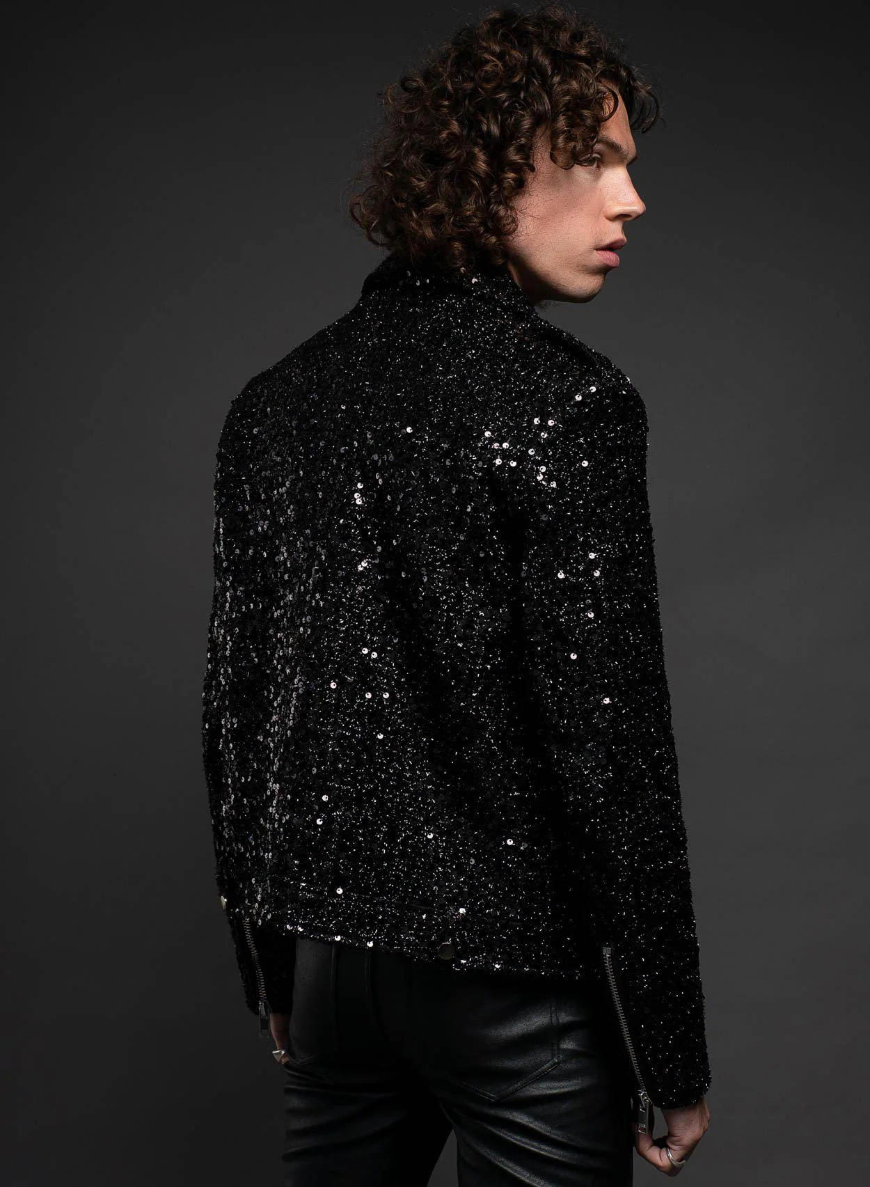 Sequin Biker Jacket - Image 7