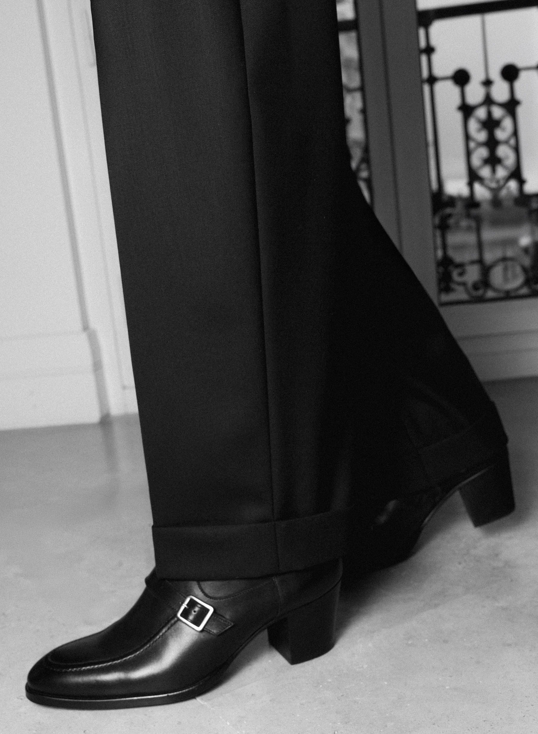 Monique 60mm Black Leather Boot - Image 2