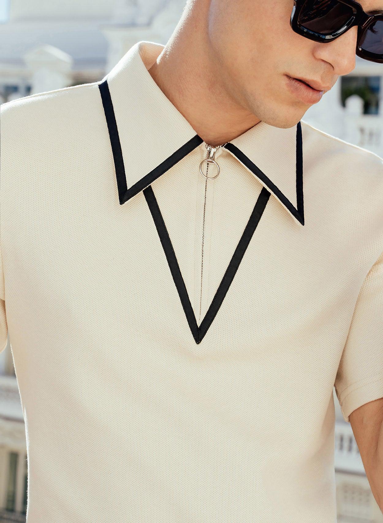 Off White Carnaby Circle Zip Cotton Polo Shirt - Image 5