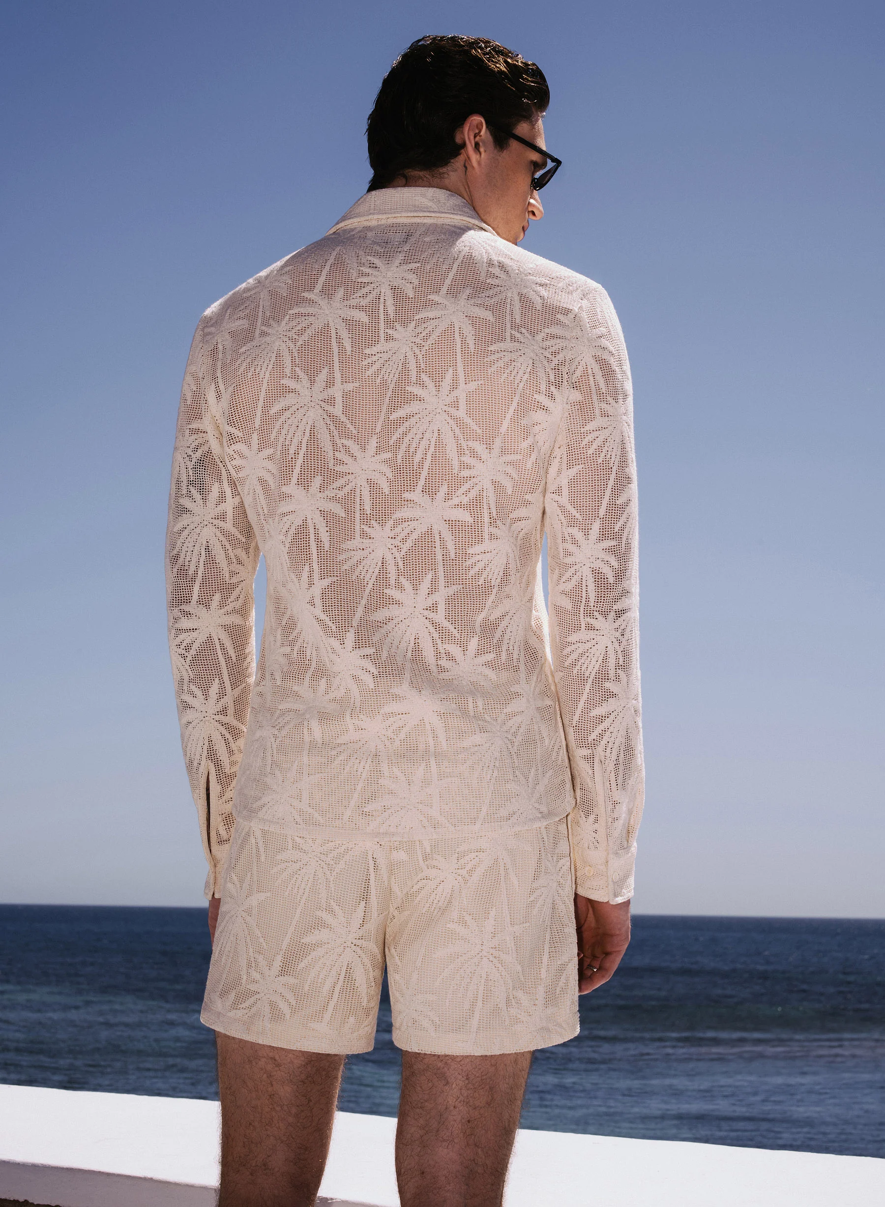 Off-White Palm Embroidery Crochet Long Sleeve Shirt - Image 4