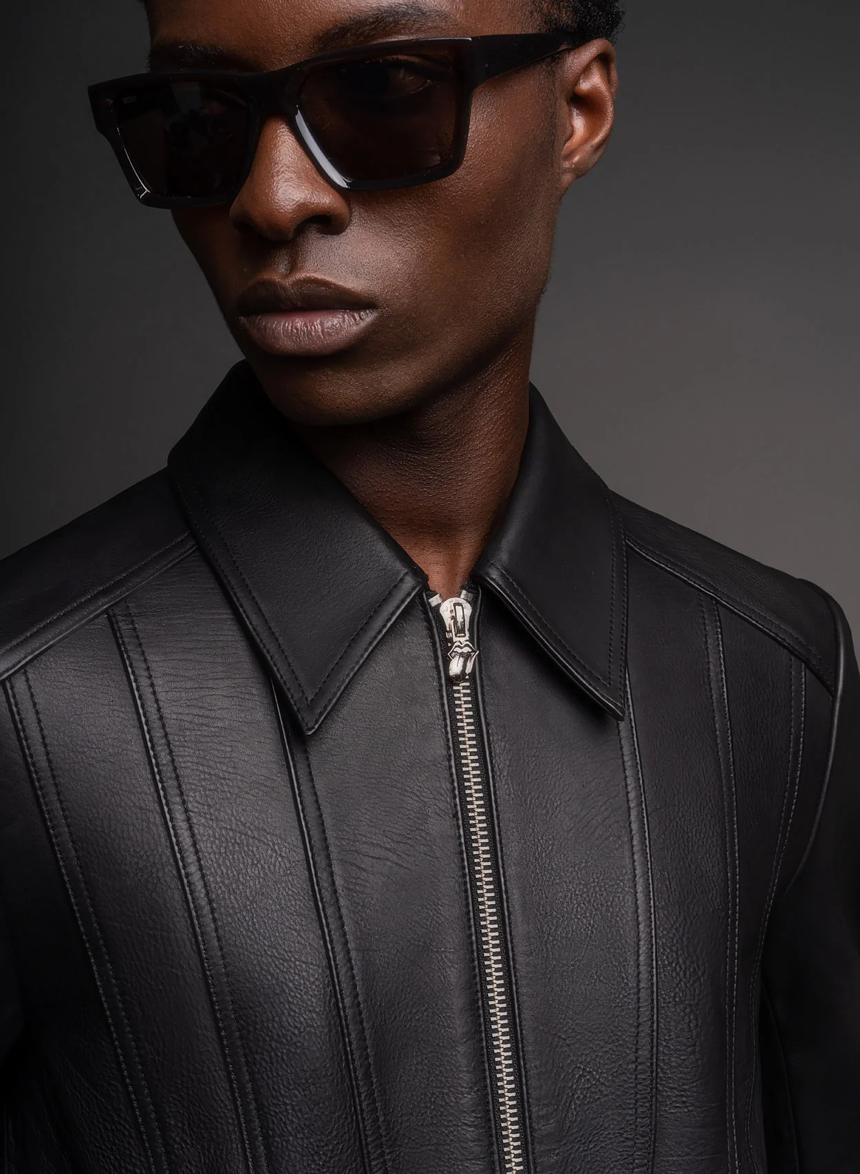 Phix X Rolling Stones Black Leather Panel Jacket - Image 7