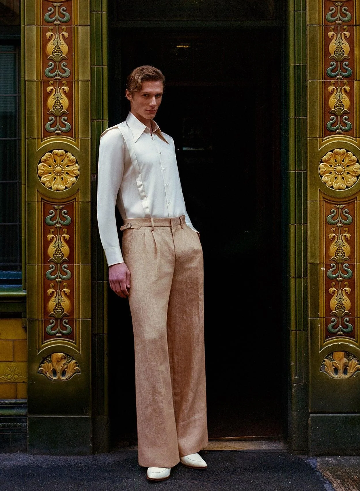 Phix X David Bowie Ivory Satin Bolt Shirt - Image 2