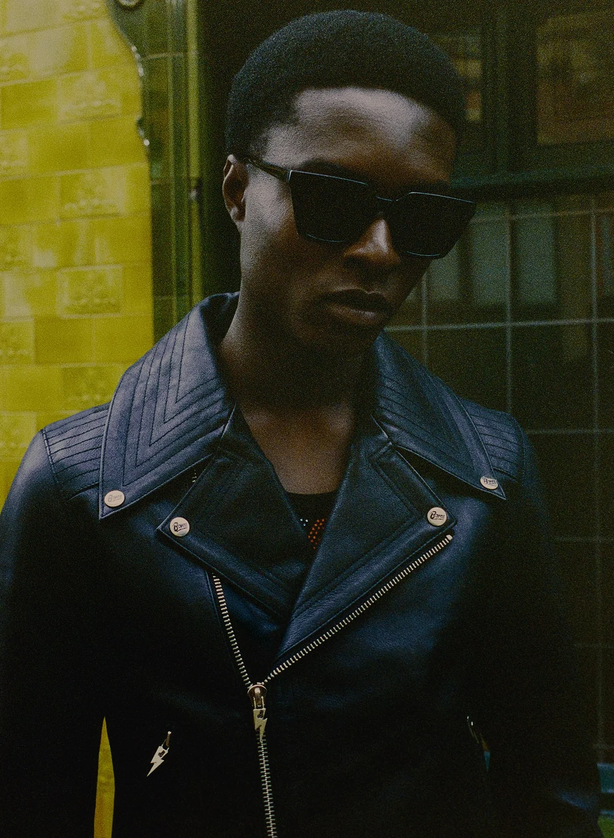 Phix X David Bowie Leather Lightning Bolt Biker Jacket - Image 2