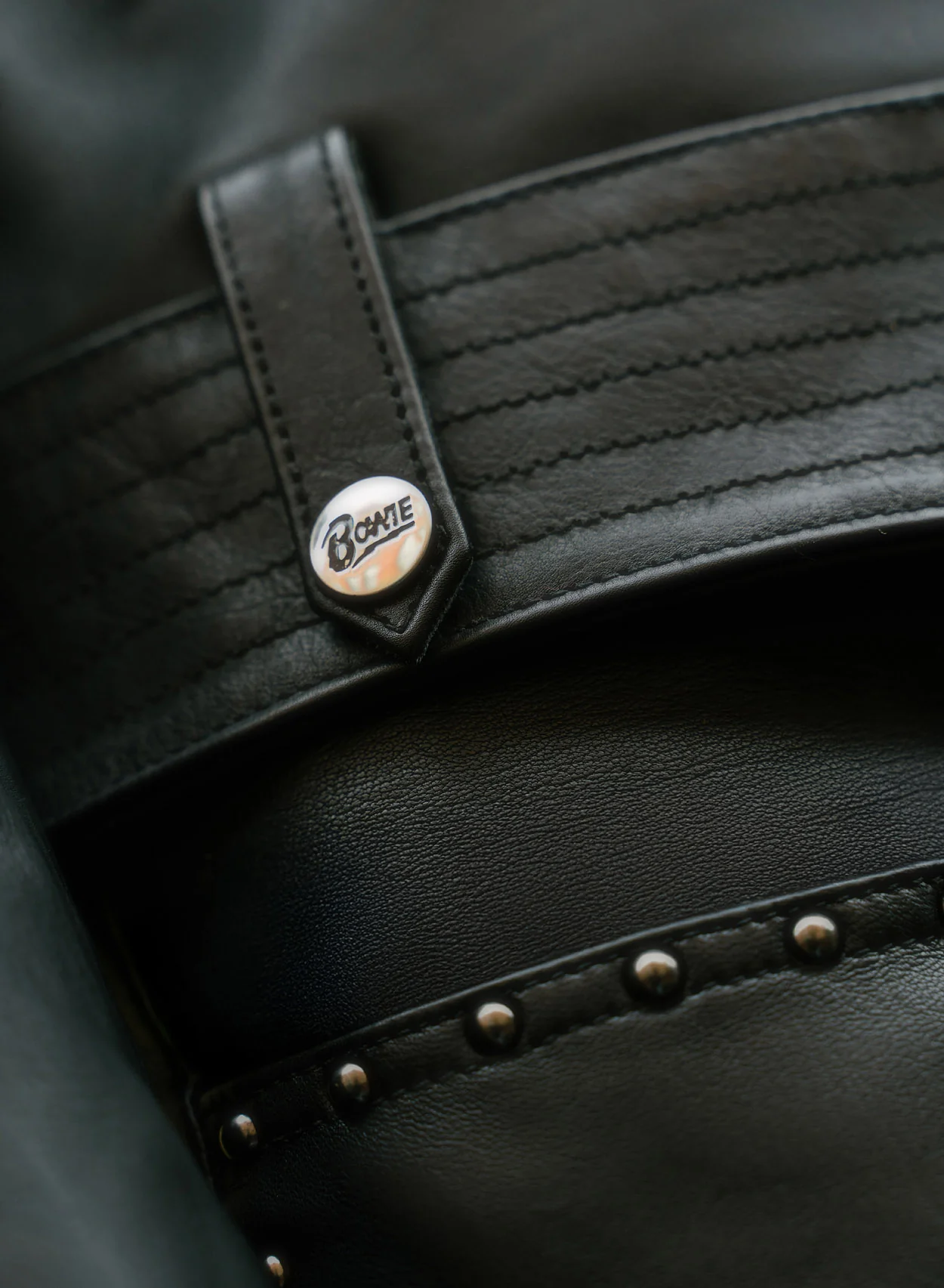 Phix X David Bowie Leather Lightning Bolt Biker Jacket - Image 7