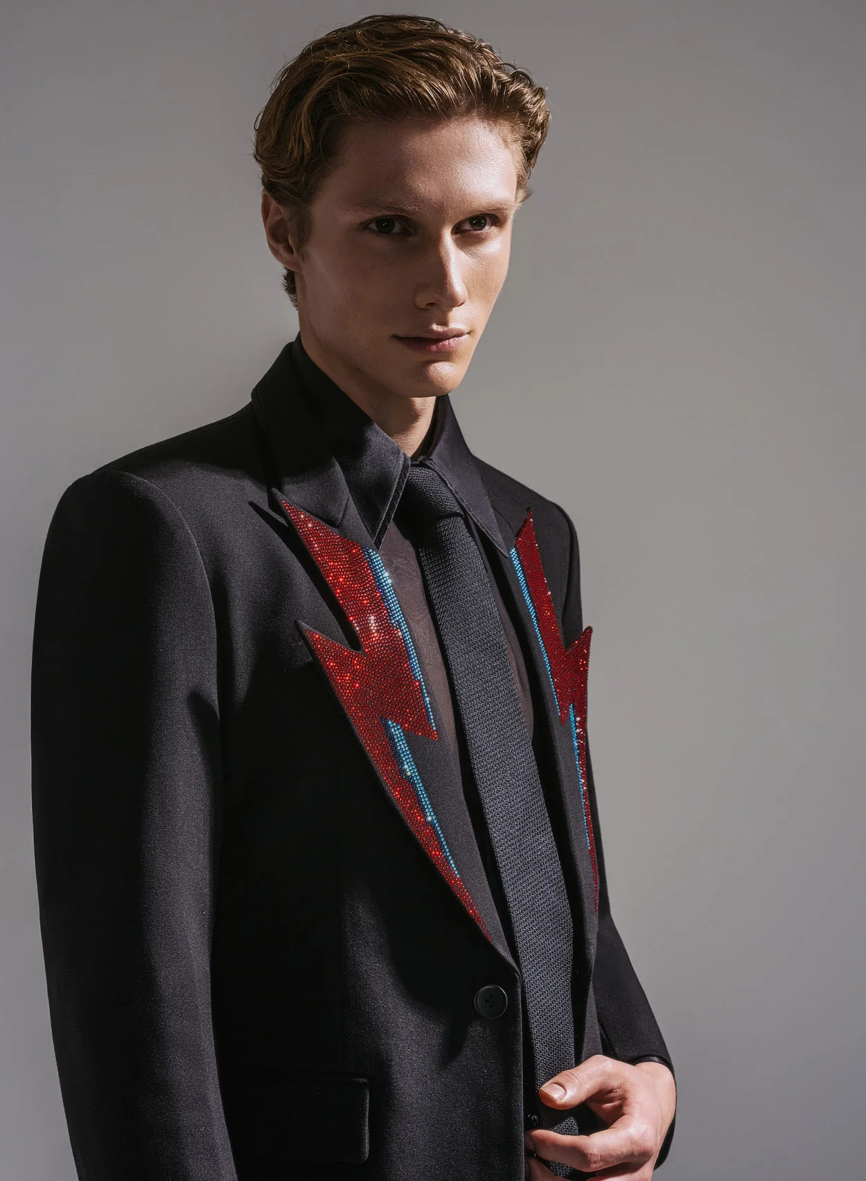 Phix X David Bowie Rhinestone Bolt Blazer - Image 4