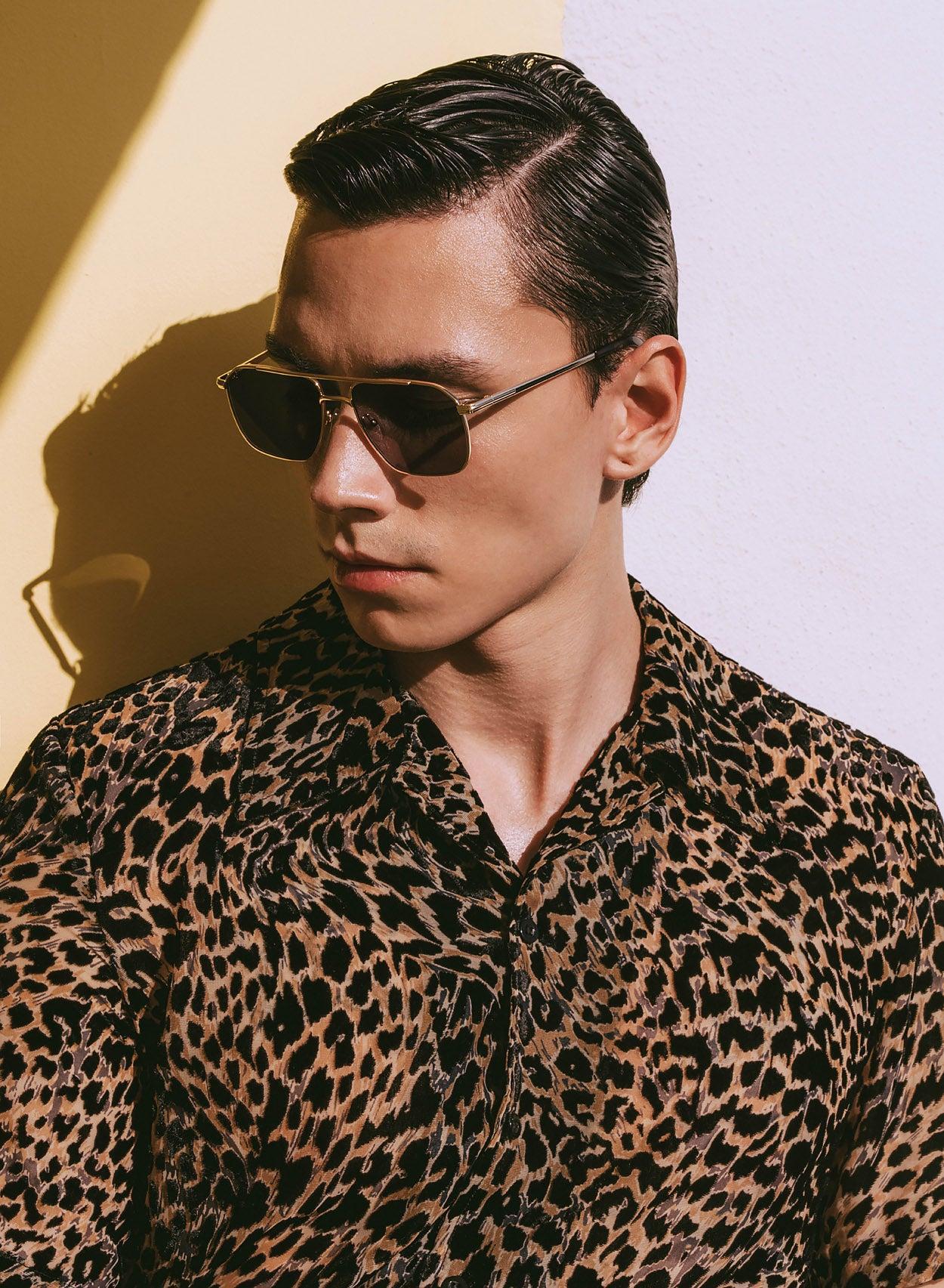 Phix X Rolling Stones Cuban Semi Sheer Leopard Effect Velvet Shirt - Image 2