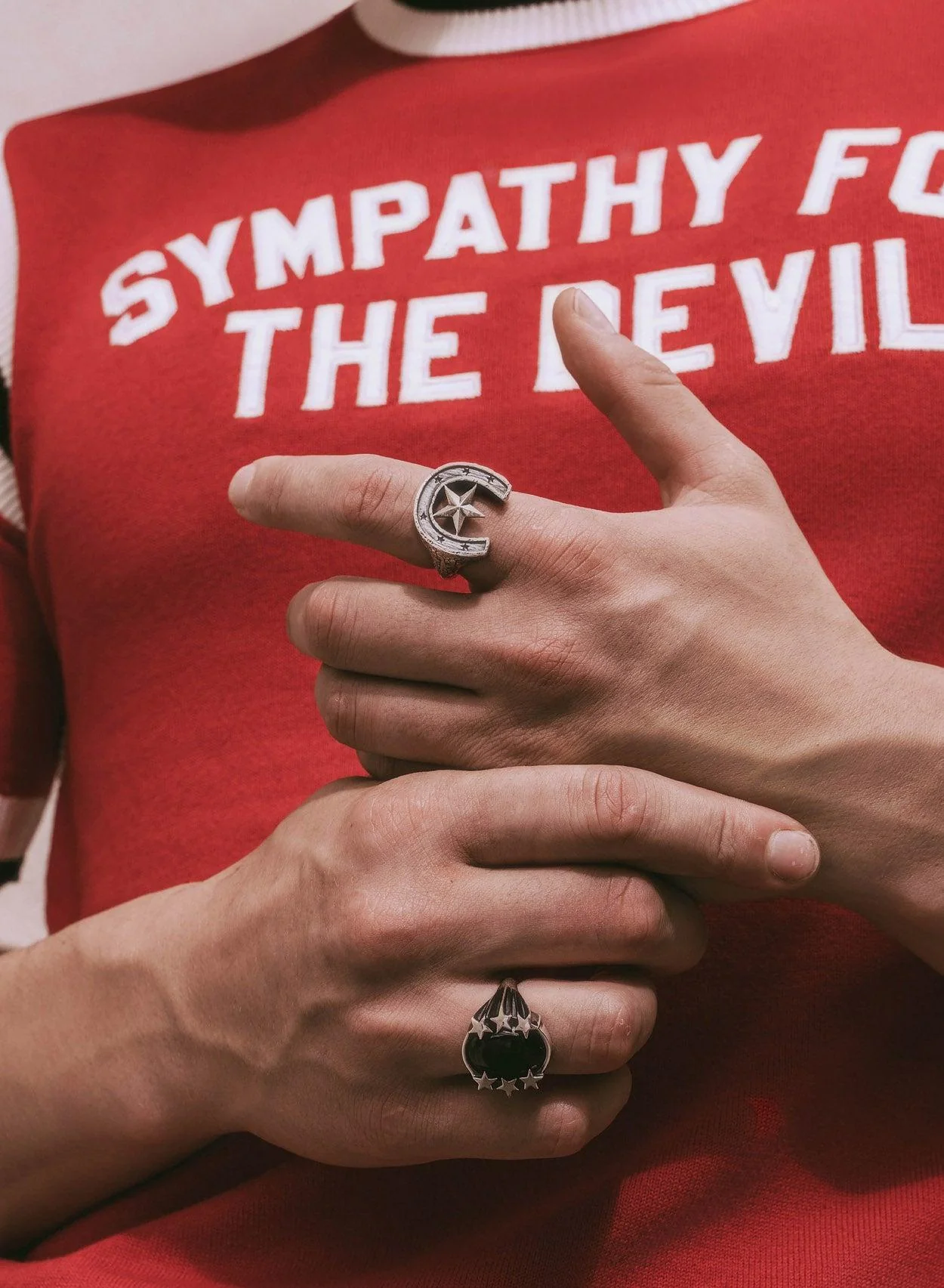 Phix X Rolling Stones Sympathy For The Devil Red Polo Shirt - Image 3