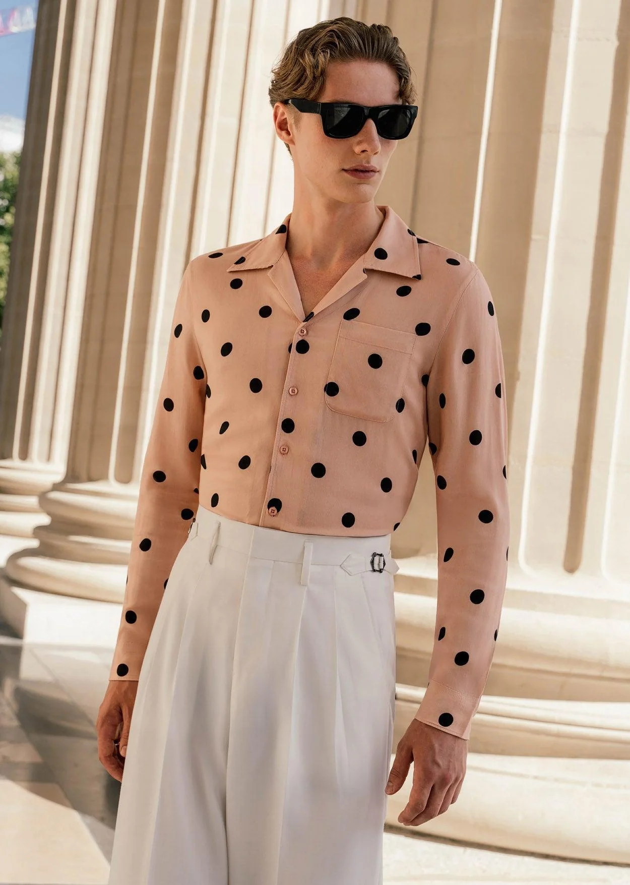Pink Polka Dot Viscose Shirt - Image 2