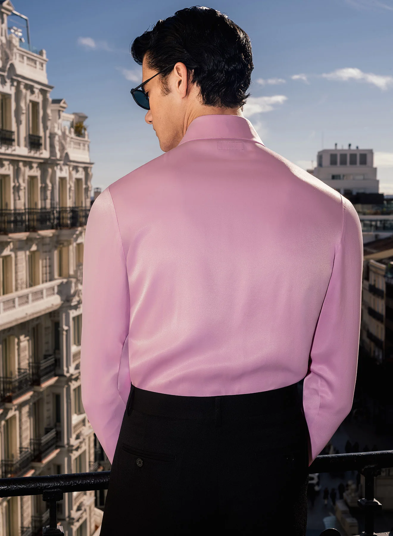 Pink Viscose Dagger Collar Shirt - Image 4