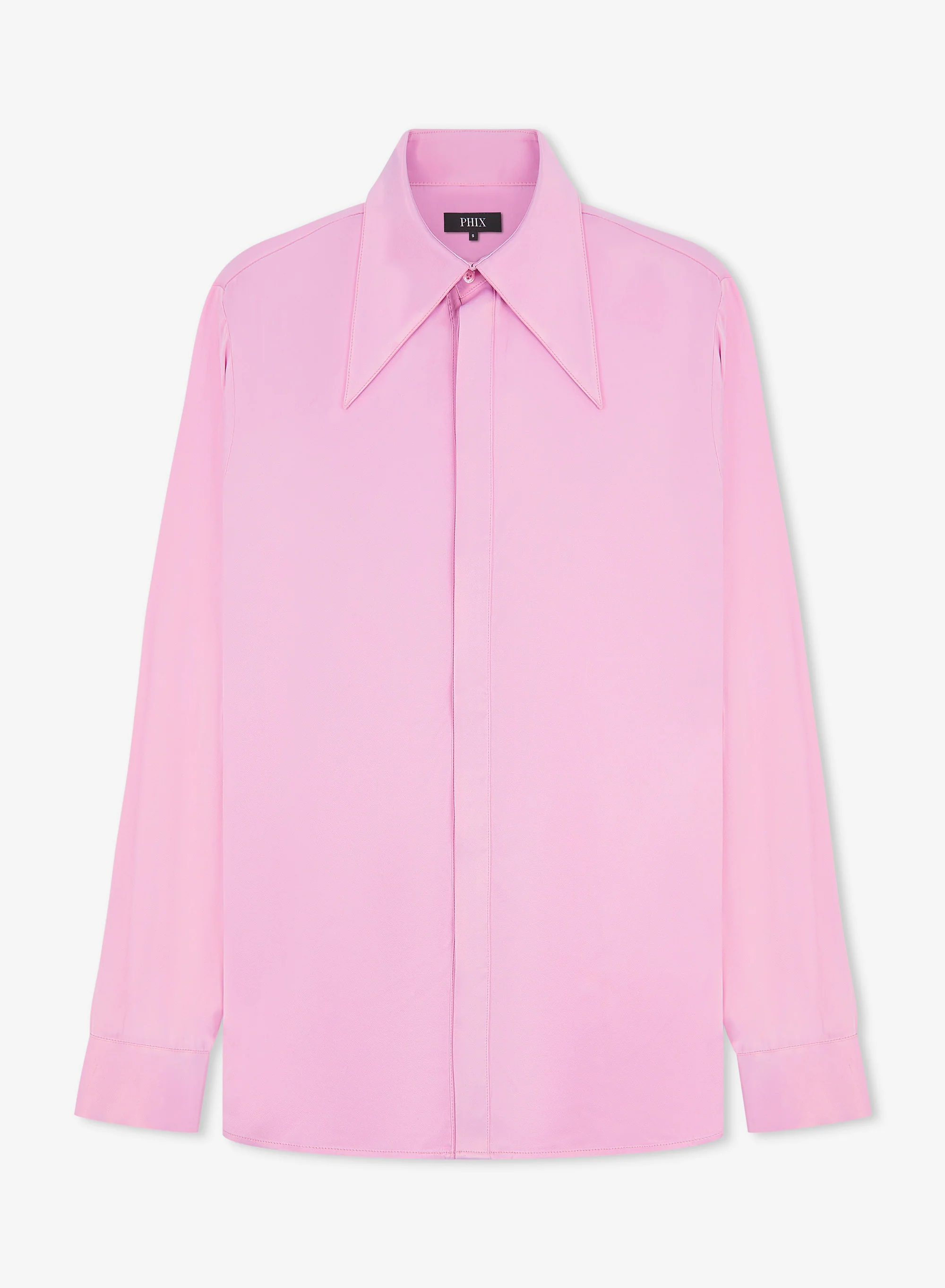 Pink Viscose Dagger Collar Shirt - Image 5