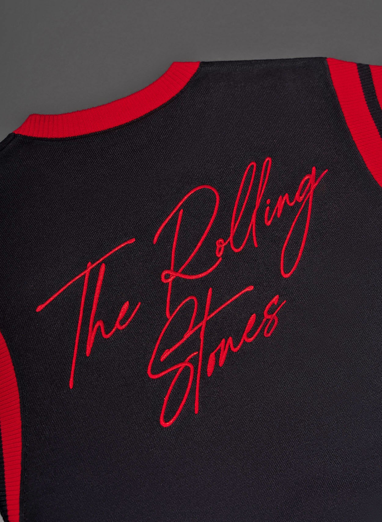Phix X Rolling Stones Black Cotton Tongue Ribbed 70's Polo Shirt - Image 4
