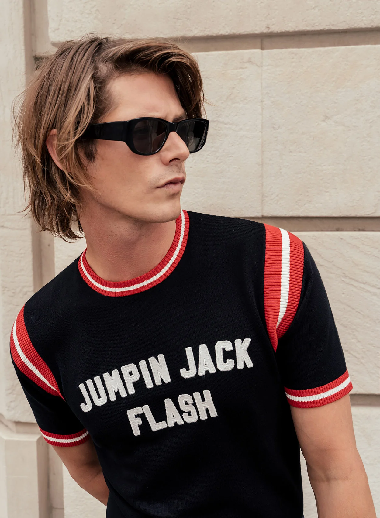 Phix X Rolling Stones Jumpin' Jack Flash Ribbed 70's Polo Shirt - Image 5