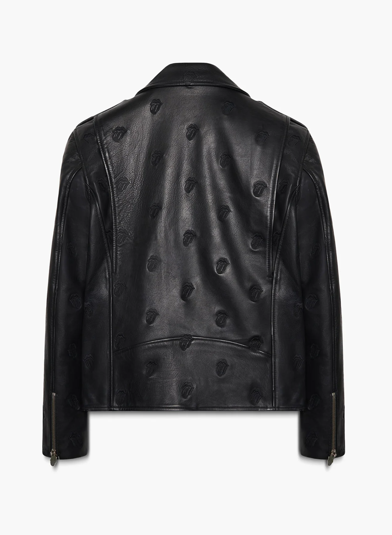 Phix X Rolling Stones Tongue Embroidered Biker Jacket - Image 10