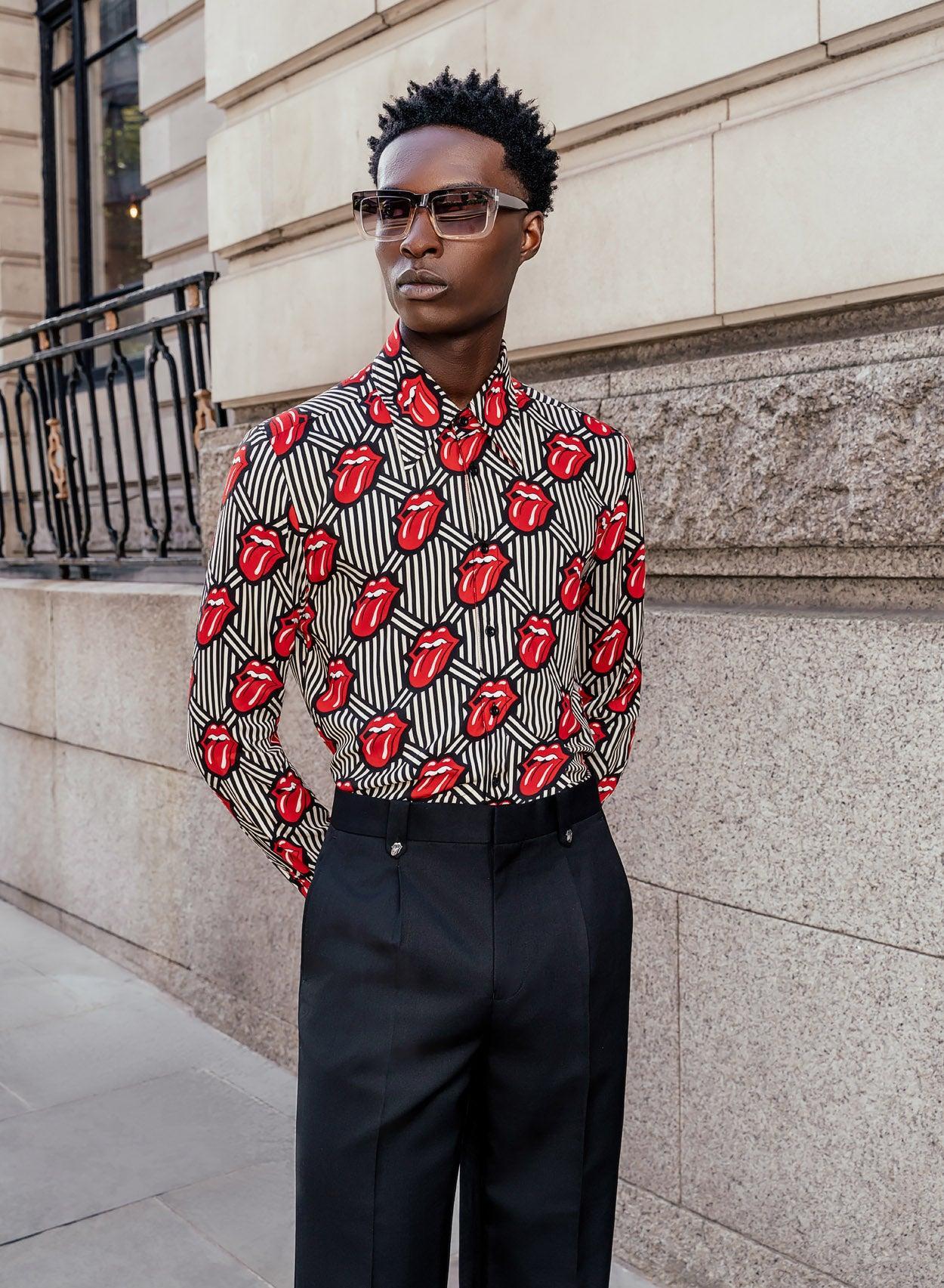 Phix X Rolling Stones Geometric Tongue Viscose Shirt - Image 2