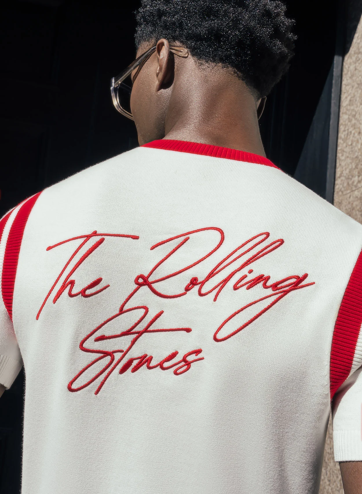 Phix X Rolling Stones White Cotton Tongue Ribbed 70's Polo Shirt - Image 6