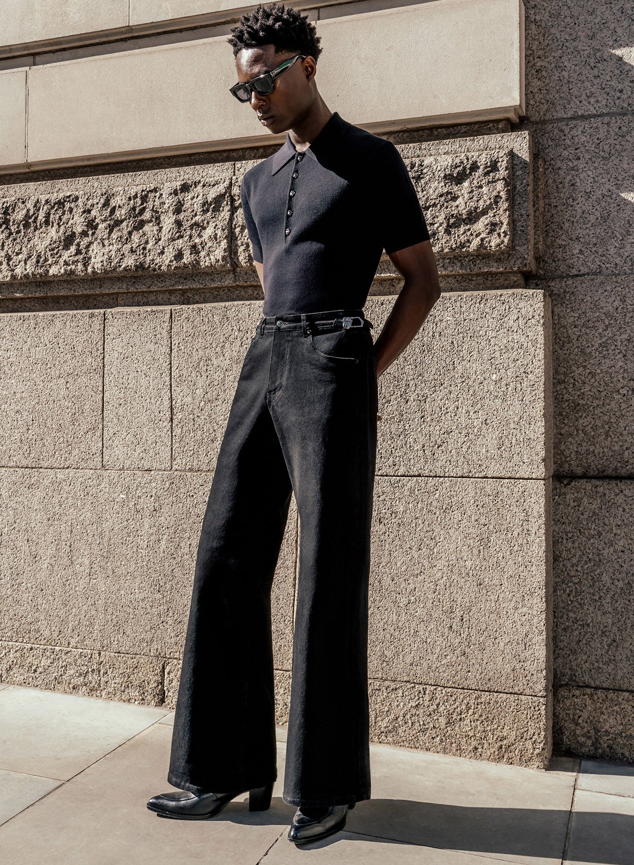 Phix X Rolling Stones Black Side Buckle Denim Flare - Image 3