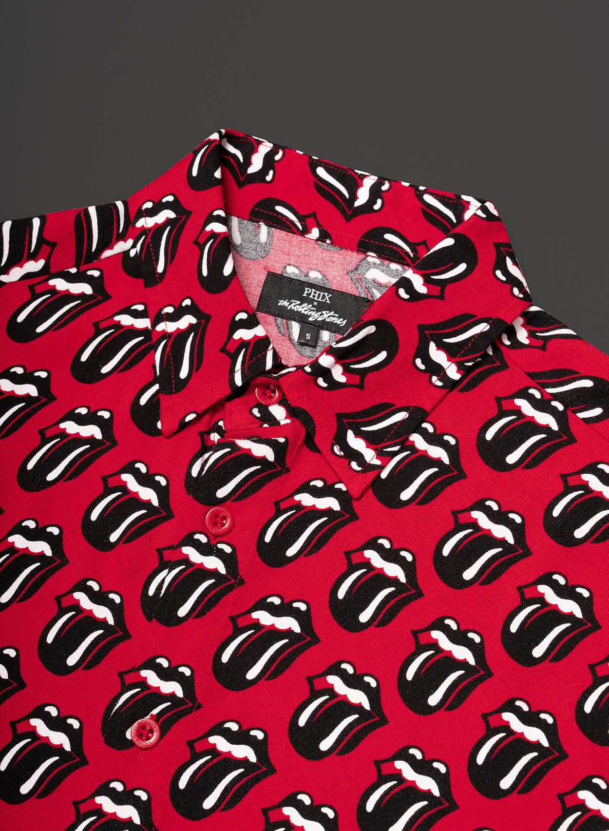 Phix X Rolling Stones Red Tongue Viscose Shirt - Image 2