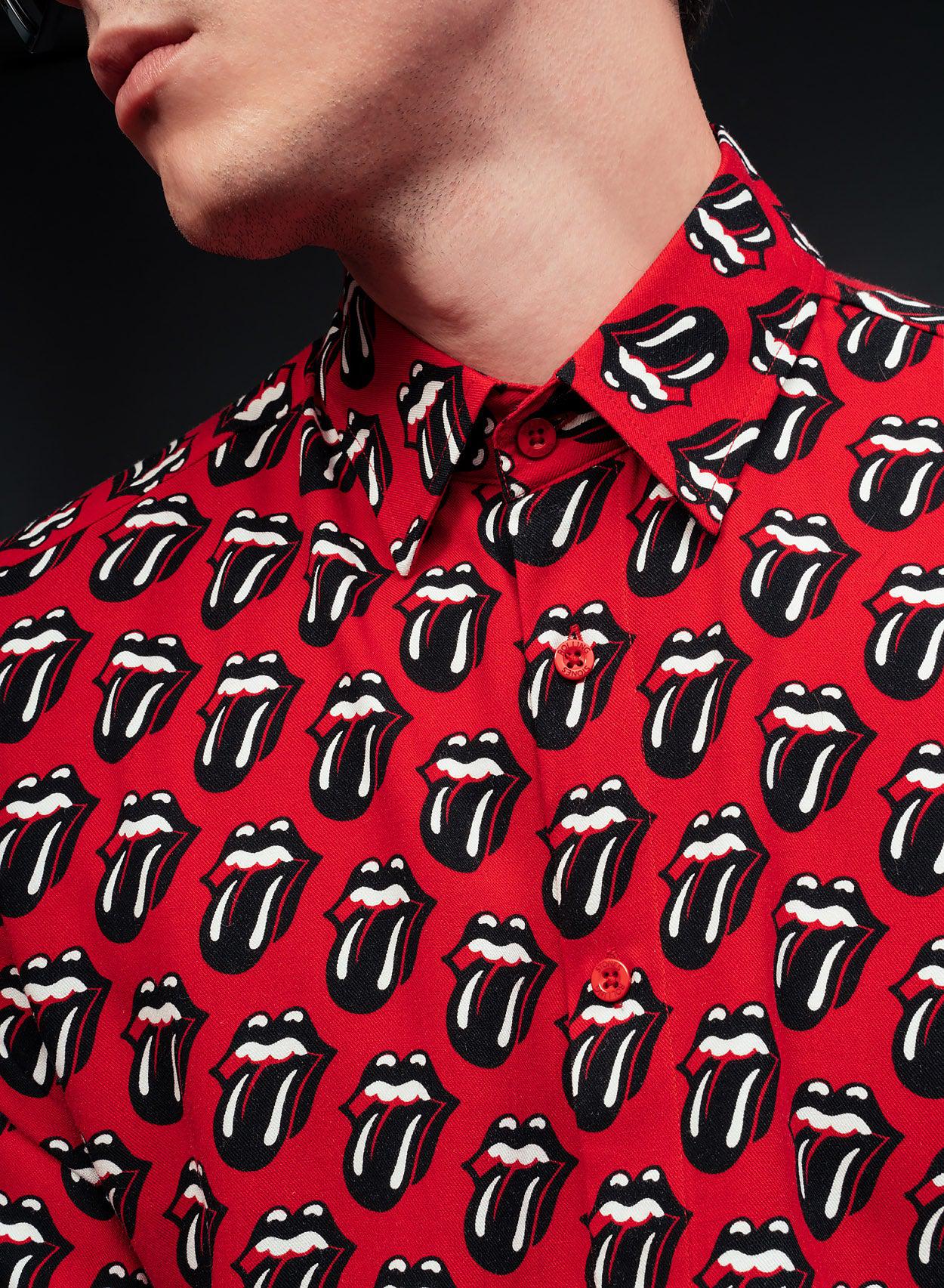 Phix X Rolling Stones Red Tongue Viscose Shirt - Image 4