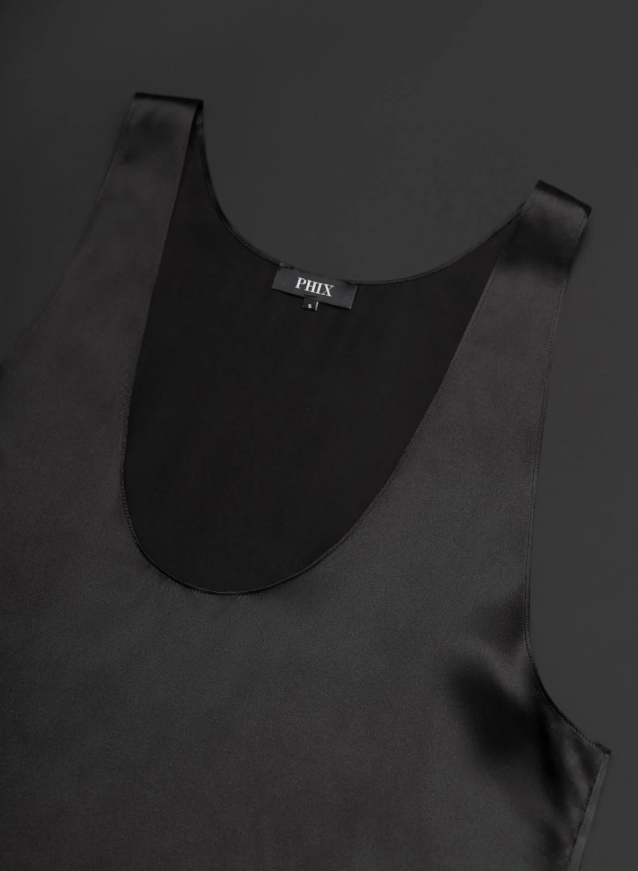 Black Silk Scoop Neck Vest - Image 5
