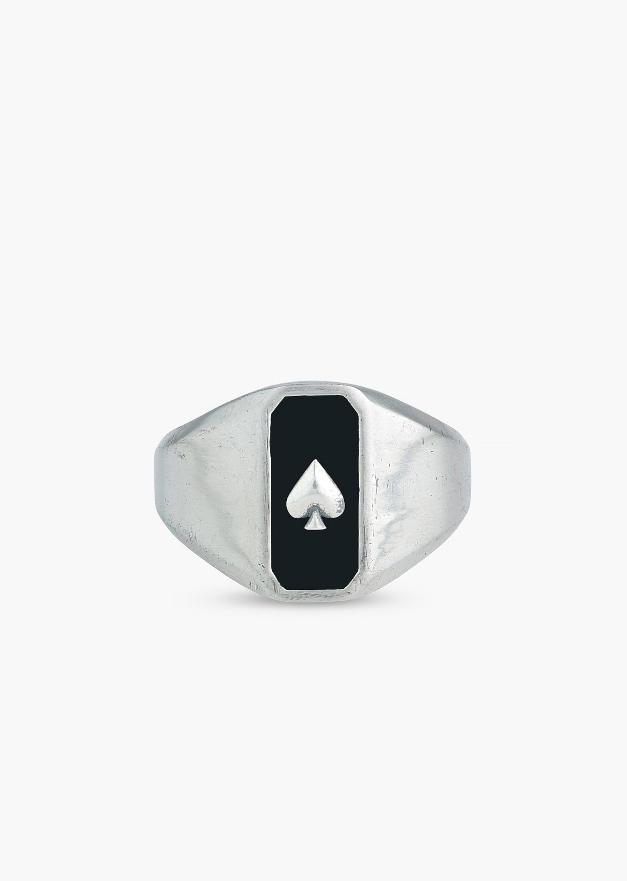 Silver Ace of Spades Signet Ring - Image 2