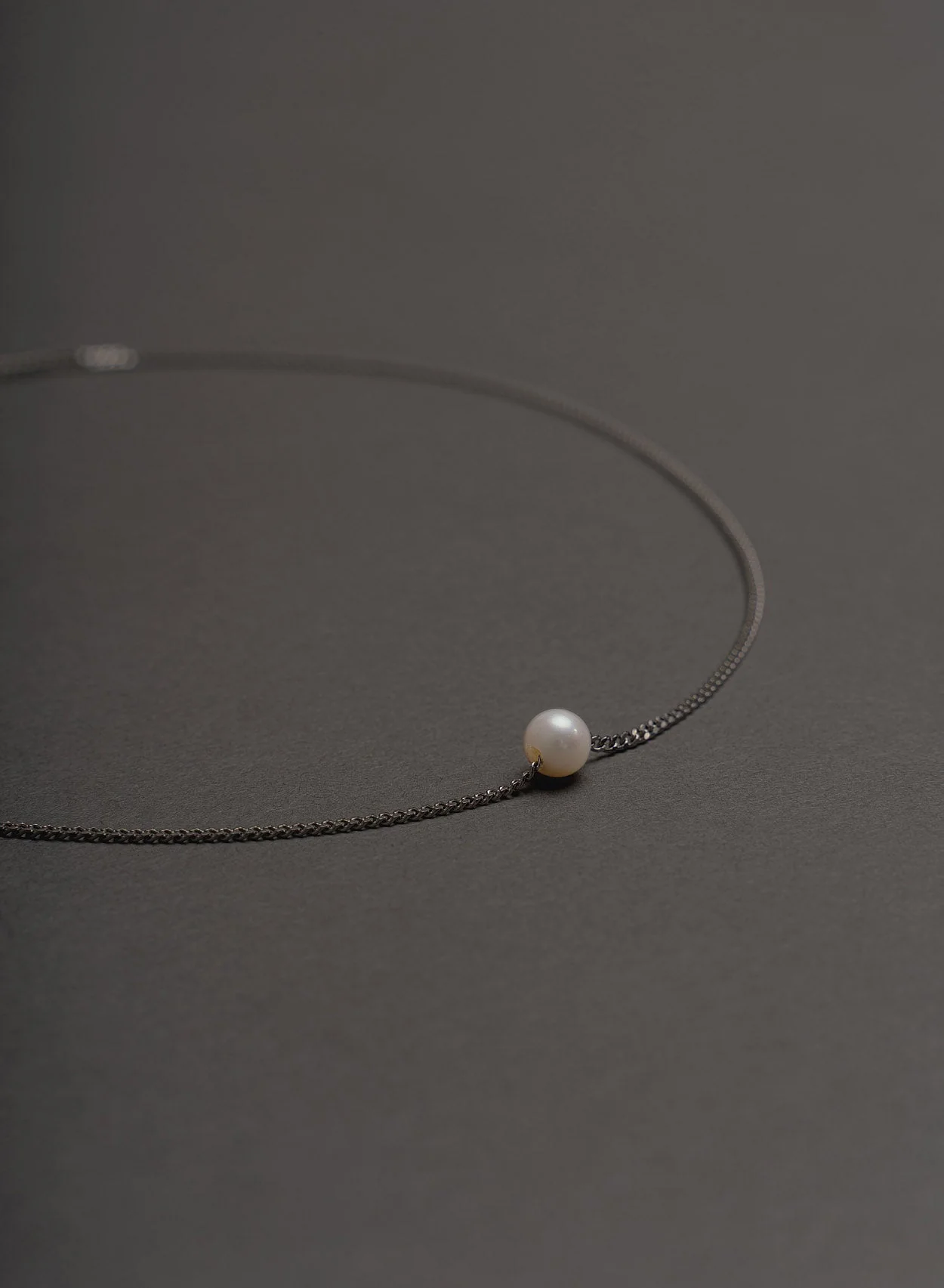 Real Pearl 2mm Silver Chain Necklace - Image 3