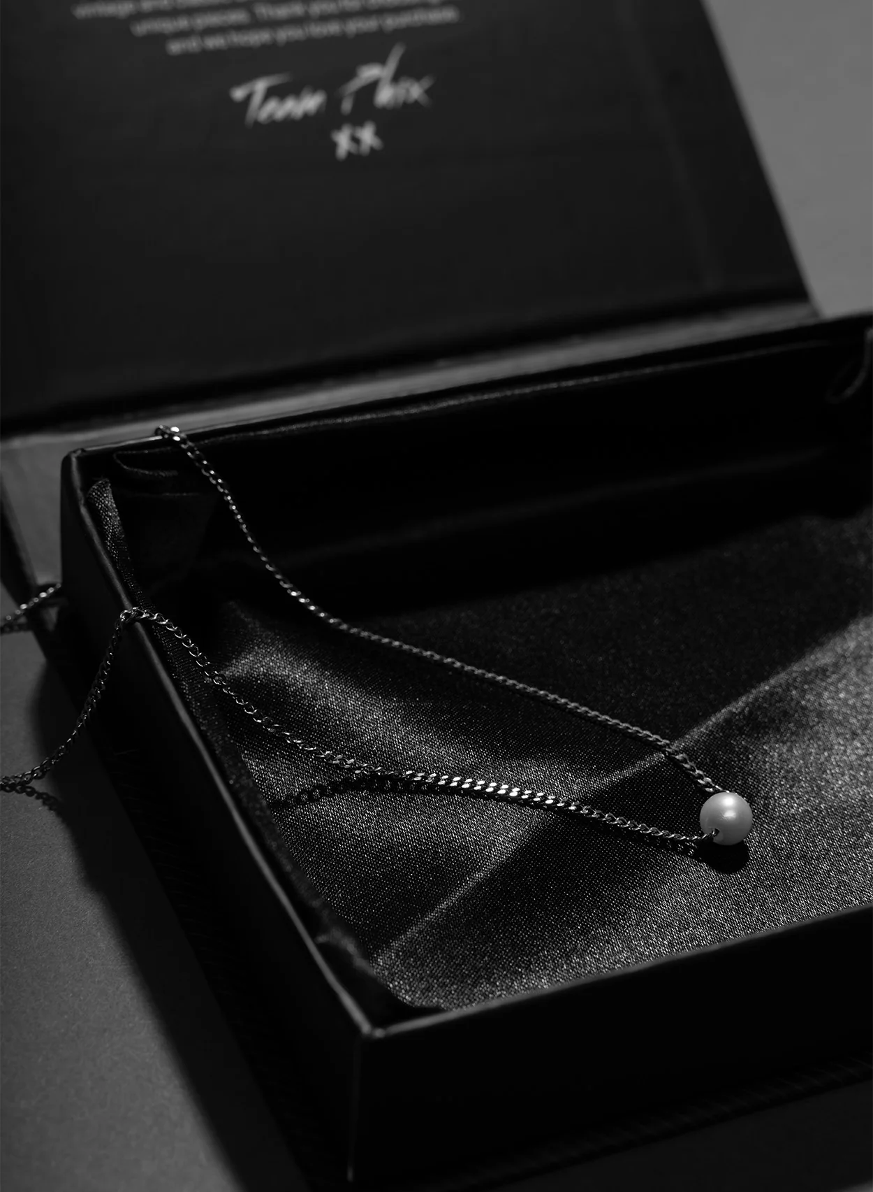 Real Pearl 2mm Silver Chain Necklace - Image 5