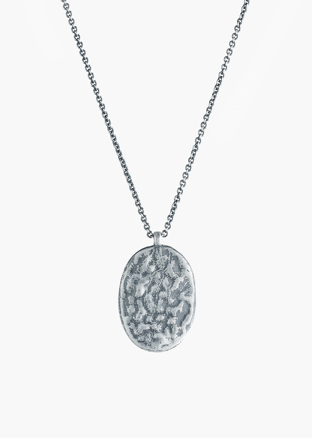 Silver Cowboy Oval Pendant Necklace - Image 4